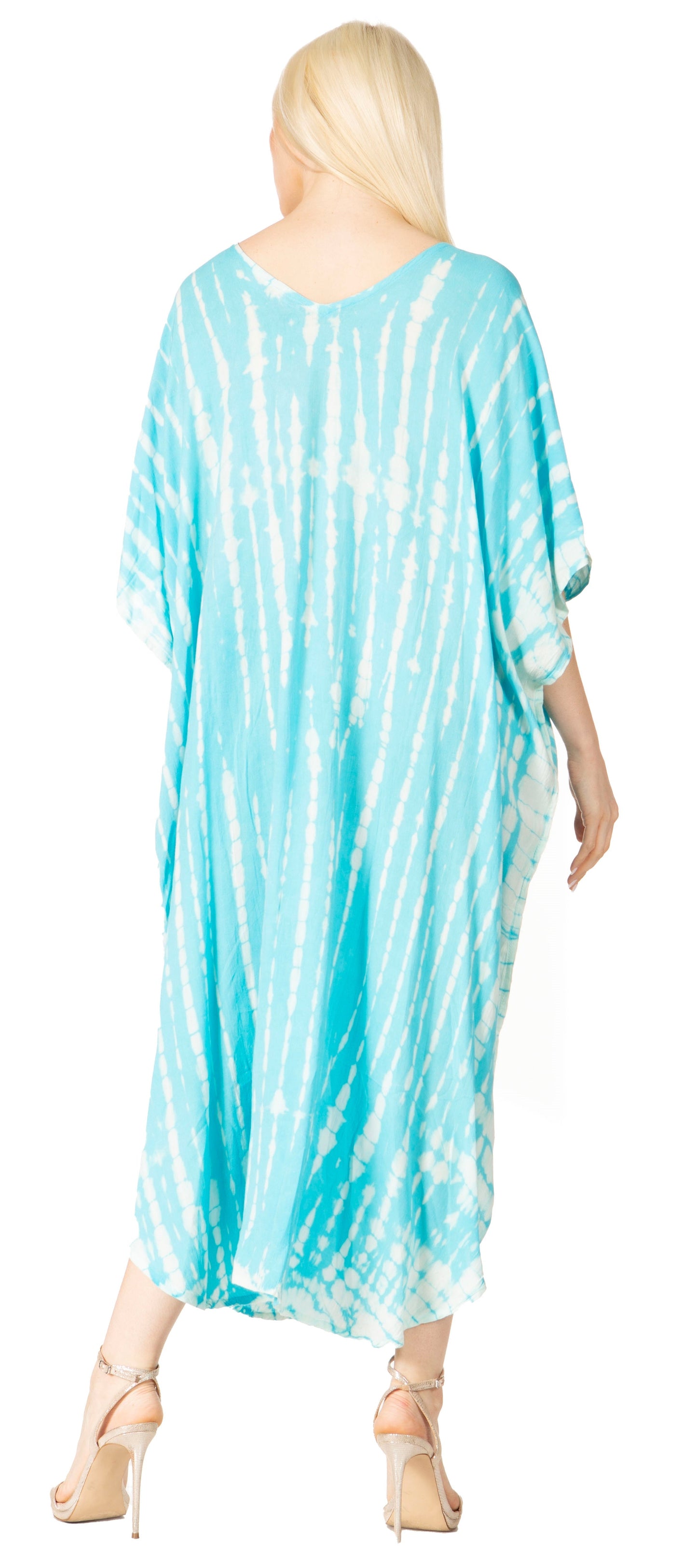 Sakkas Maitte Women's V-Neck Printed Kaftan Cover-Up Dress for the Beach - Concordia Style Boutique