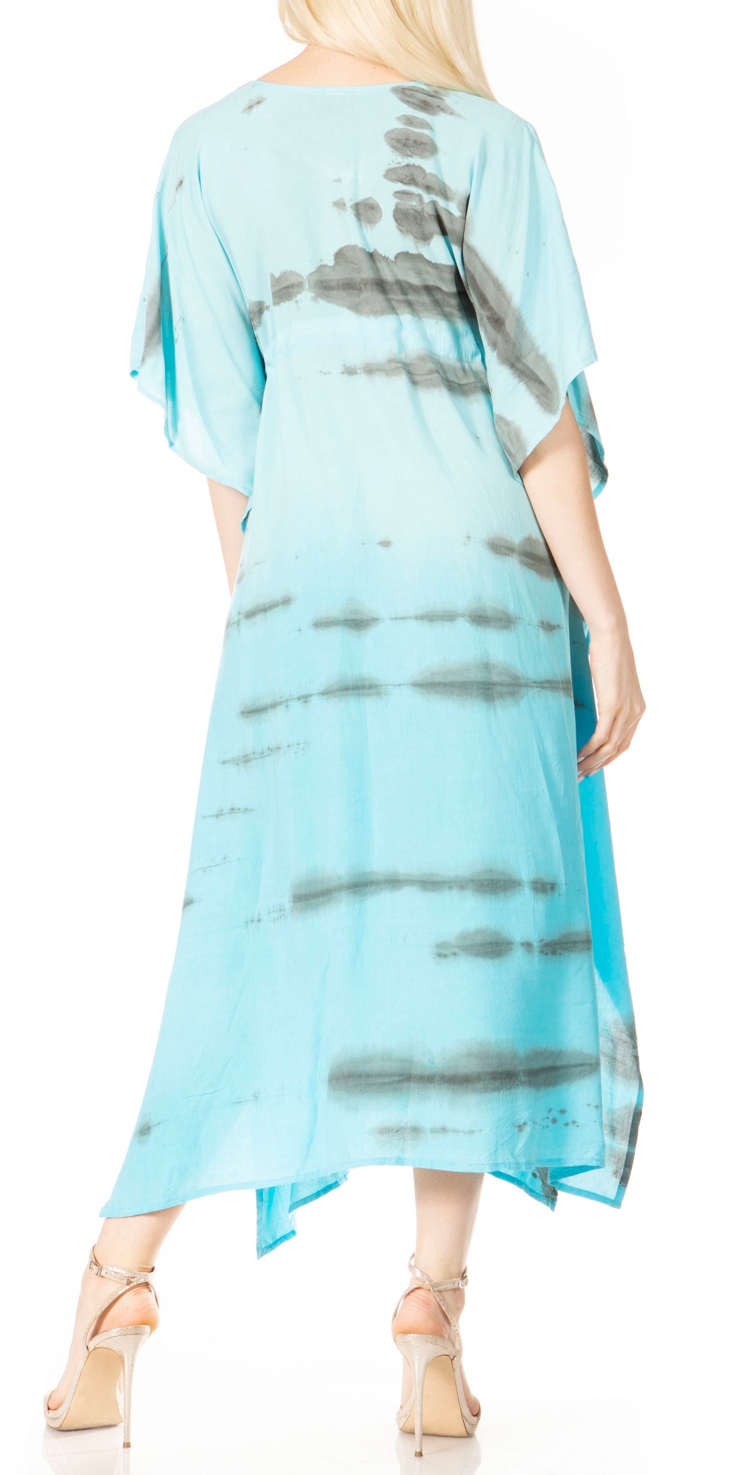 Sakkas Maitte Women's V-Neck Printed Kaftan Cover-Up Dress for the Beach - Concordia Style Boutique