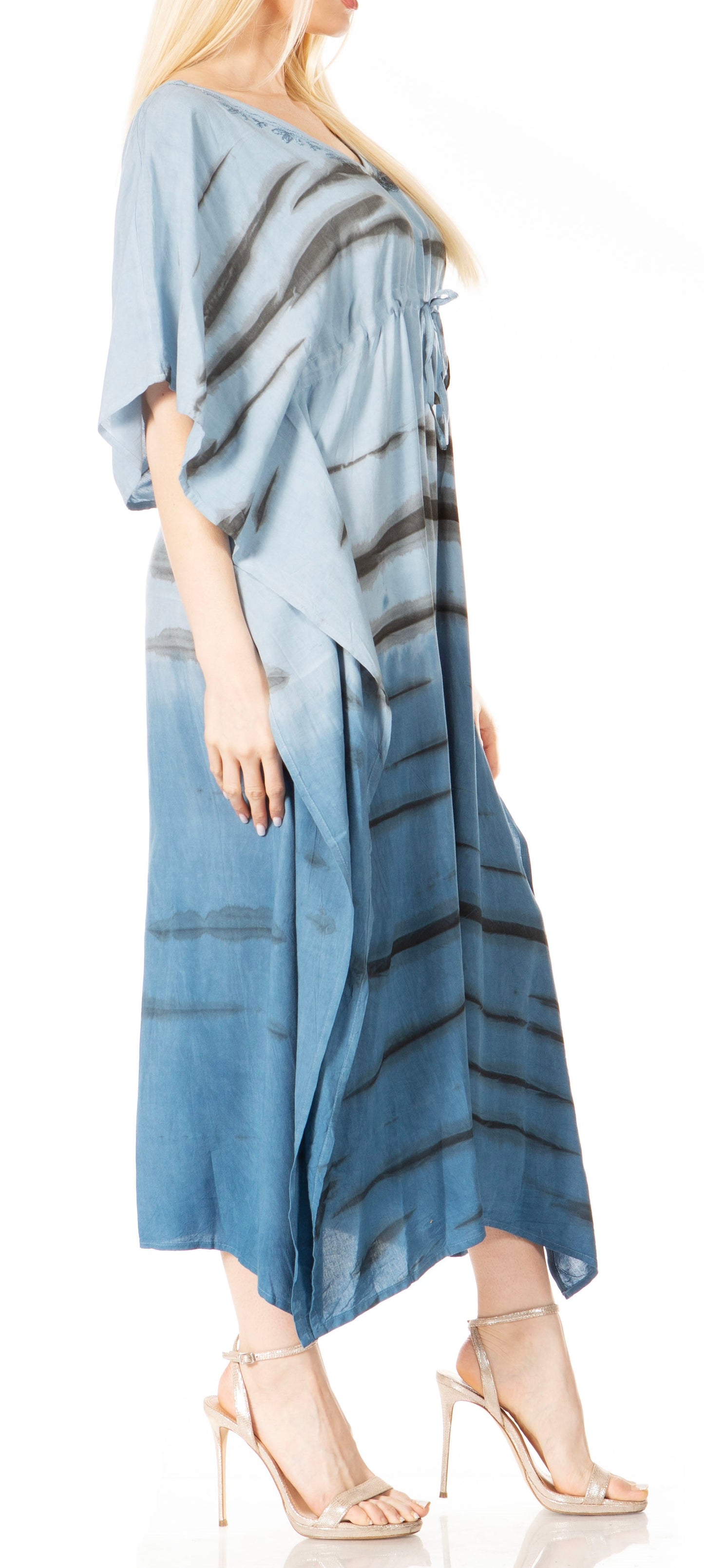 Sakkas Maitte Women's V-Neck Printed Kaftan Cover-Up Dress for the Beach - Concordia Style Boutique