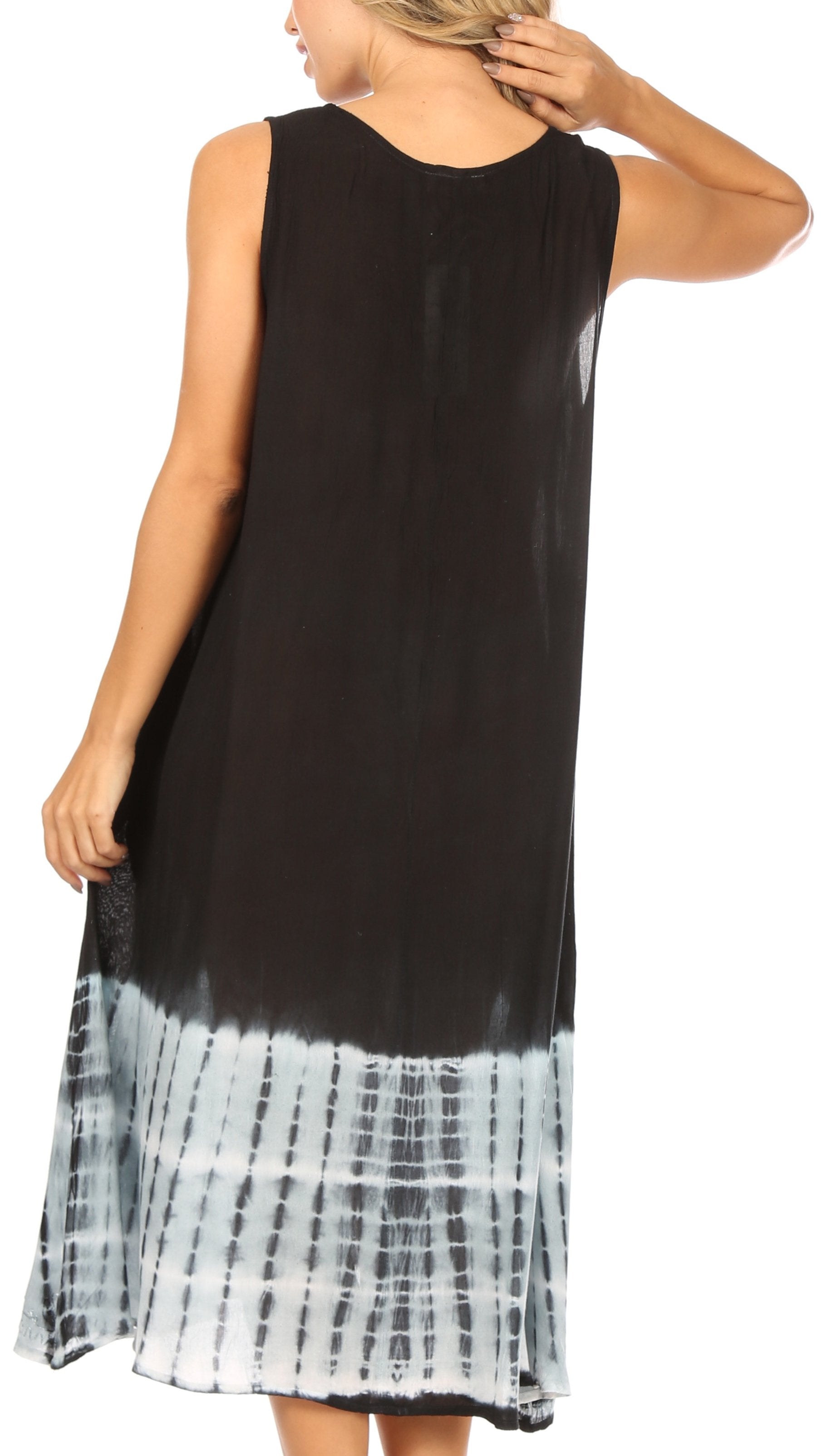 Sakkas Ilaria Women's Midi Sleeveless Casual Loose Flare Print Dress Caftan Pocket - Concordia Style Boutique