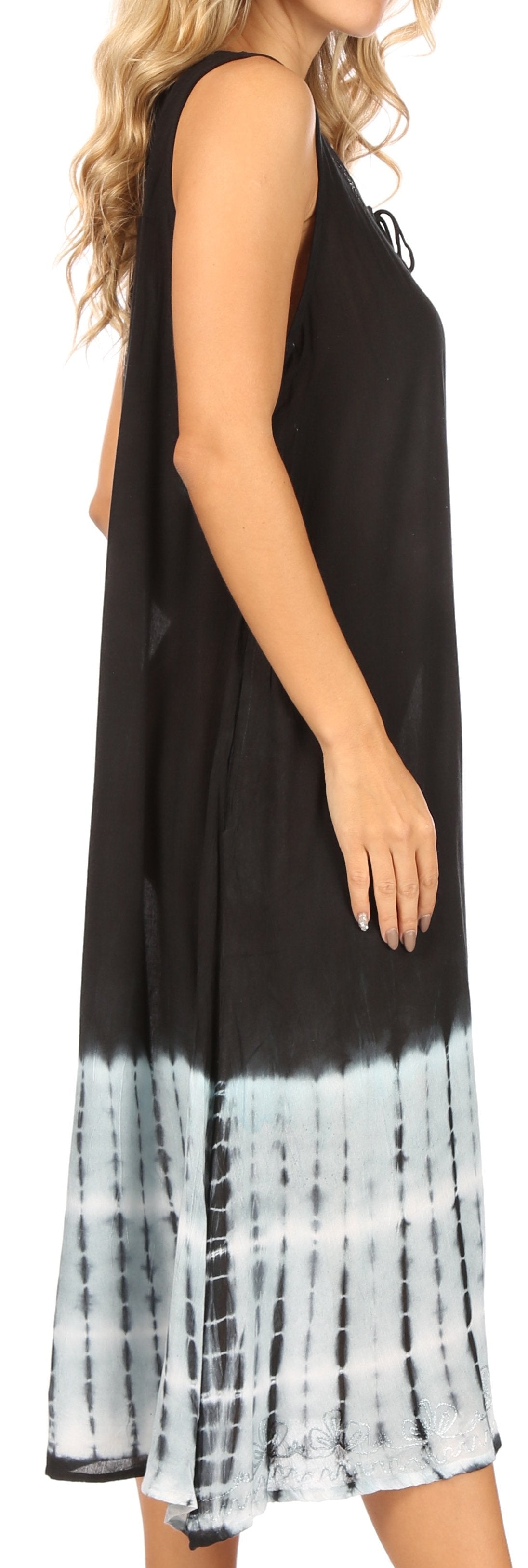 Sakkas Ilaria Women's Midi Sleeveless Casual Loose Flare Print Dress Caftan Pocket - Concordia Style Boutique