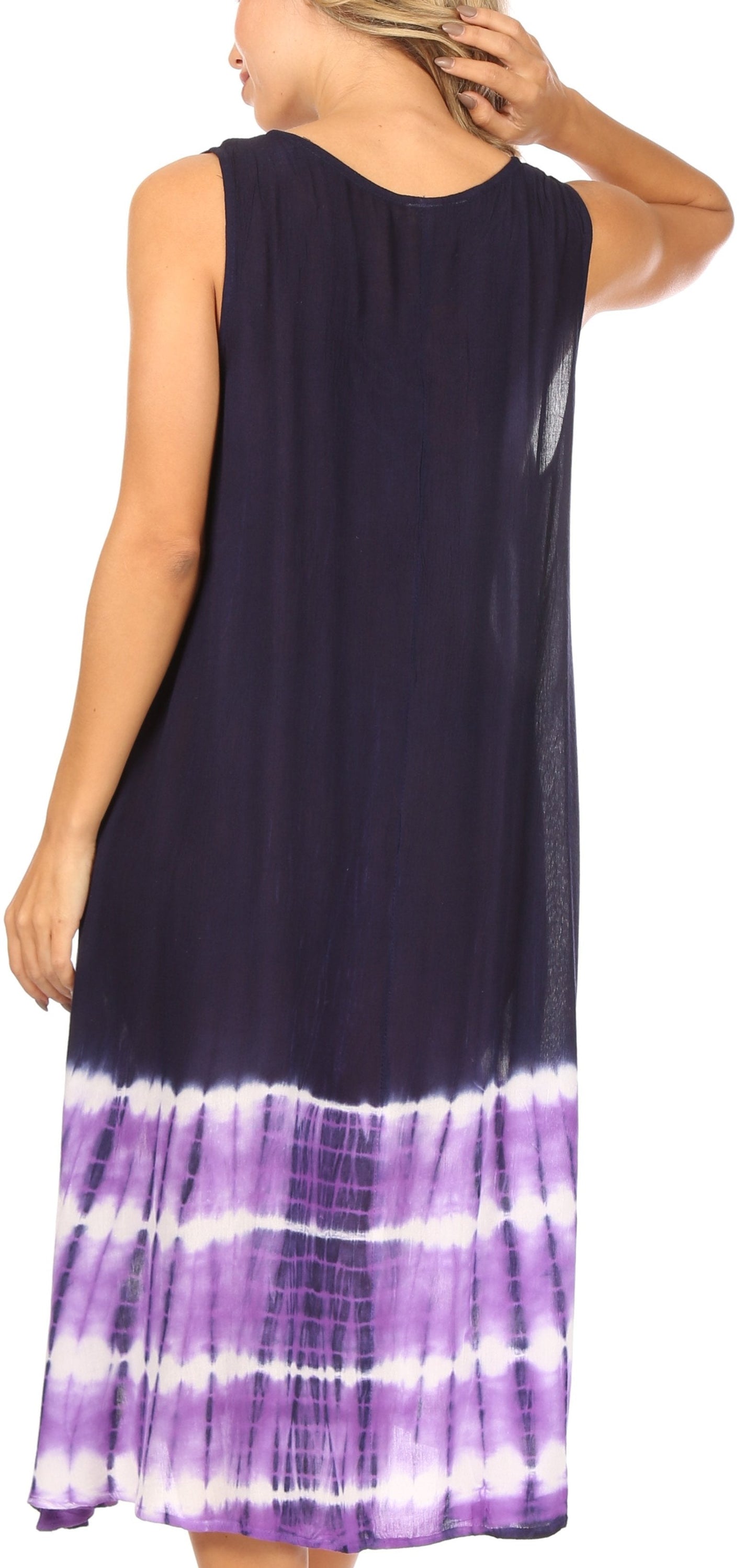 Sakkas Ilaria Women's Midi Sleeveless Casual Loose Flare Print Dress Caftan Pocket - Concordia Style Boutique