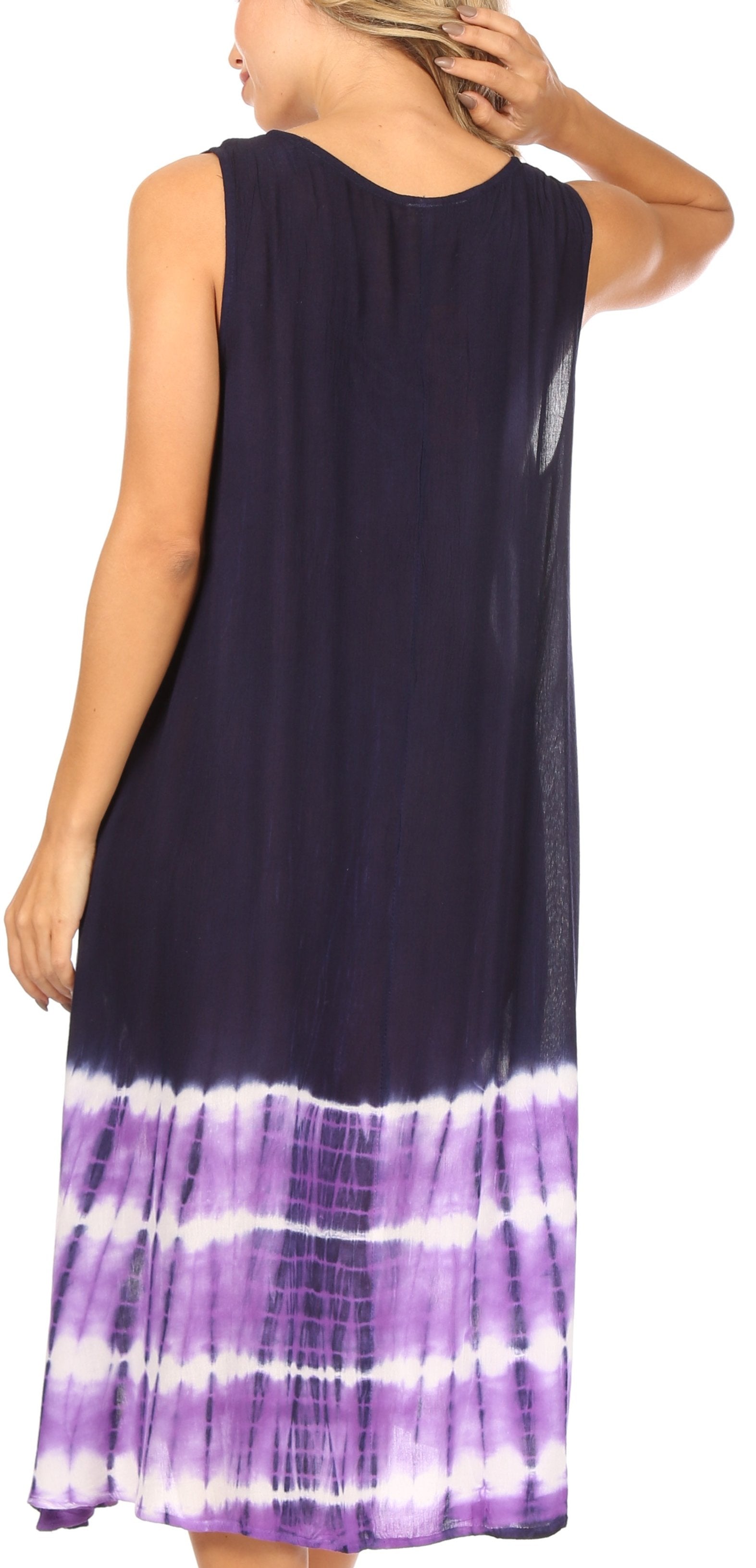 Sakkas Ilaria Women's Midi Sleeveless Casual Loose Flare Print Dress Caftan Pocket - Concordia Style Boutique