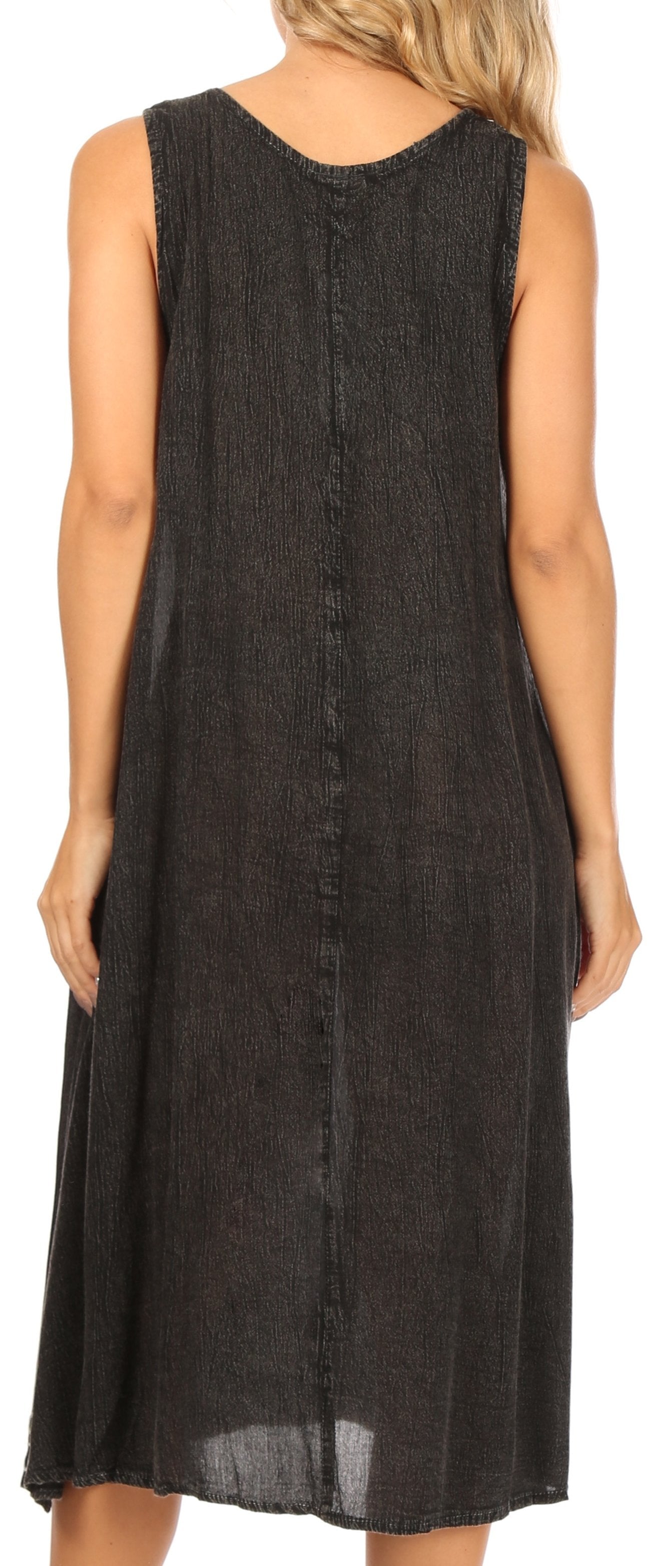 Sakkas Ilaria Women's Midi Sleeveless Casual Loose Flare Print Dress Caftan Pocket - Concordia Style Boutique