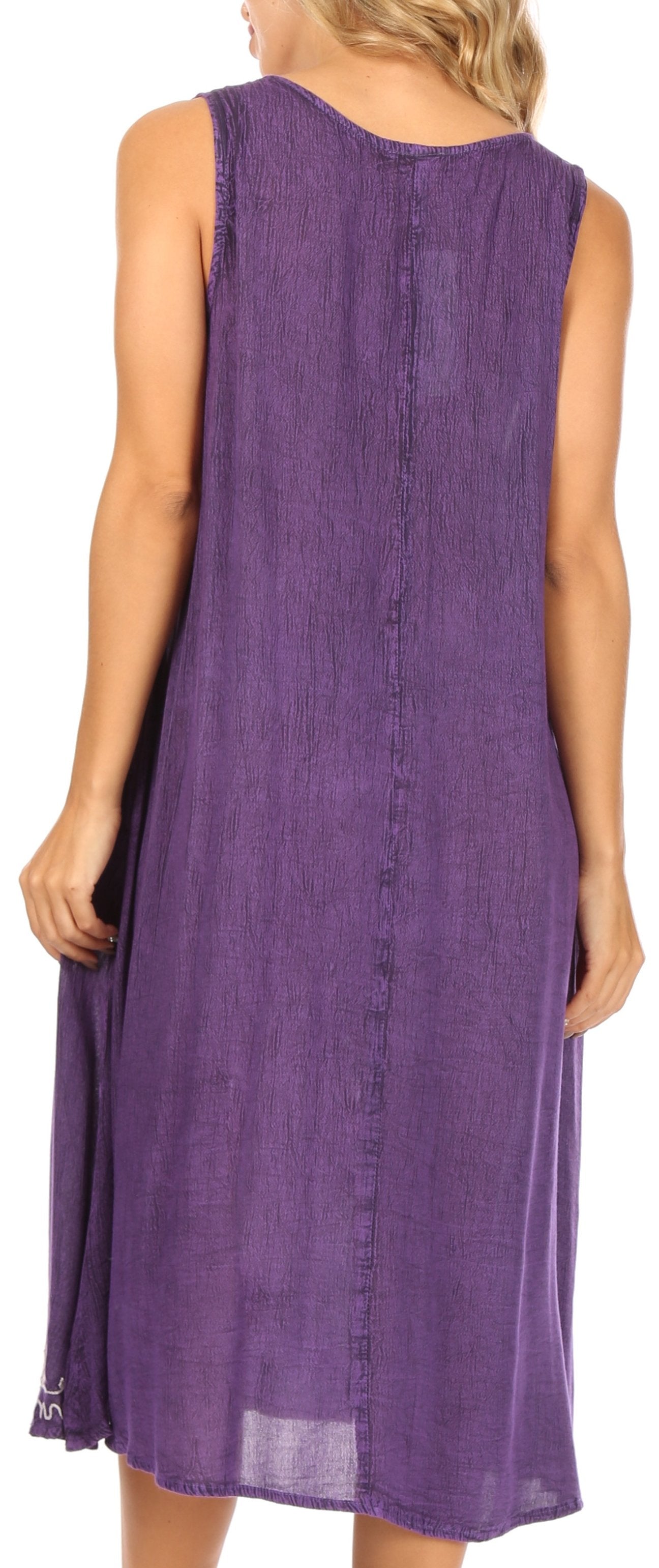 Sakkas Ilaria Women's Midi Sleeveless Casual Loose Flare Print Dress Caftan Pocket - Concordia Style Boutique