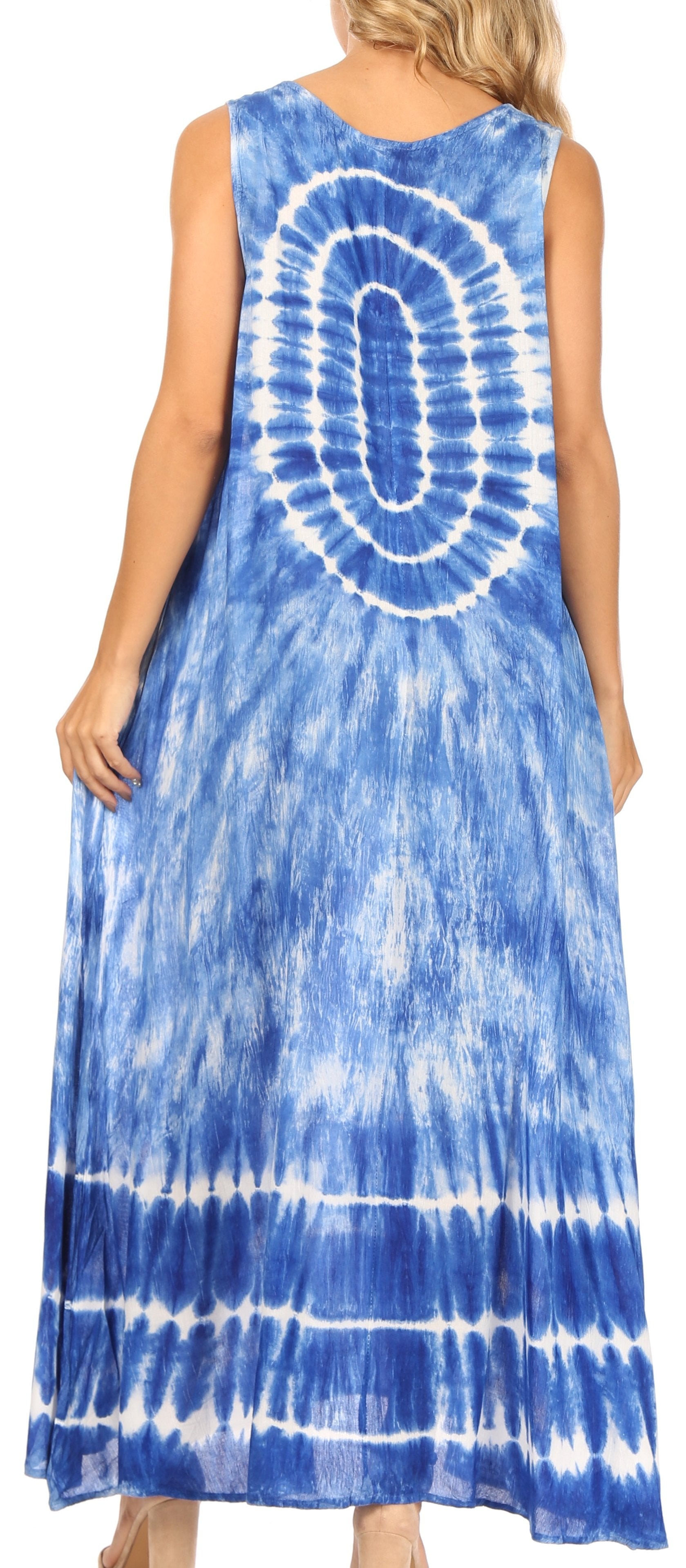 Sakkas Leonor Women's Maxi Sleeveless Tank Long Print Dress with Pockets and Ties - Concordia Style Boutique