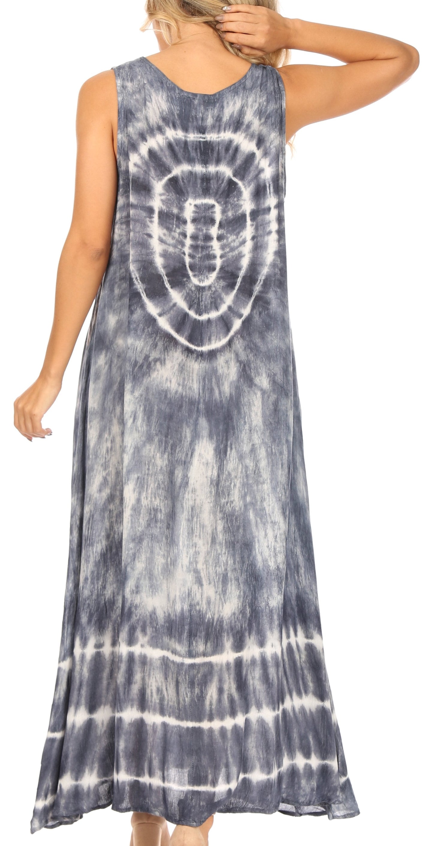Sakkas Leonor Women's Maxi Sleeveless Tank Long Print Dress with Pockets and Ties - Concordia Style Boutique