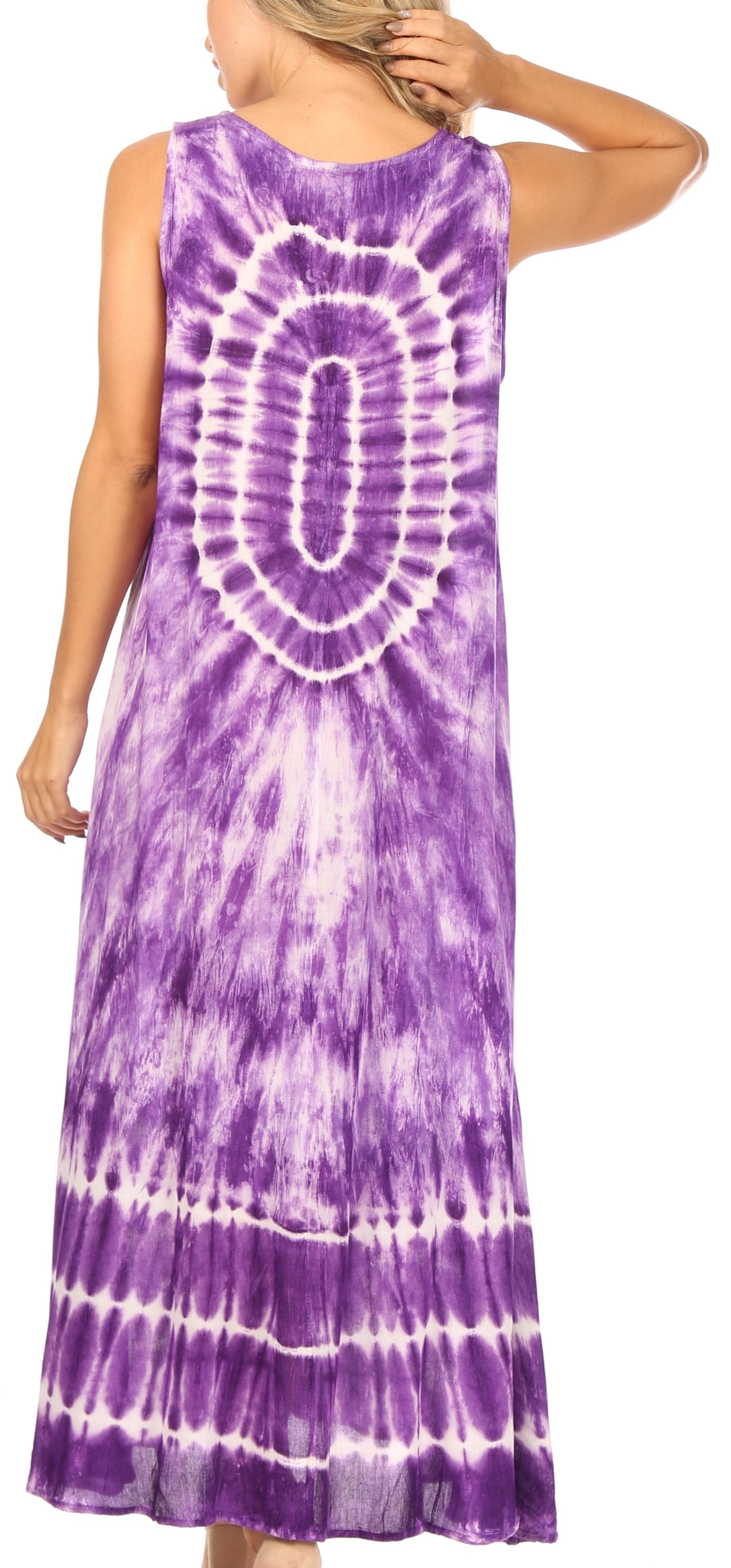 Sakkas Leonor Women's Maxi Sleeveless Tank Long Print Dress with Pockets and Ties - Concordia Style Boutique