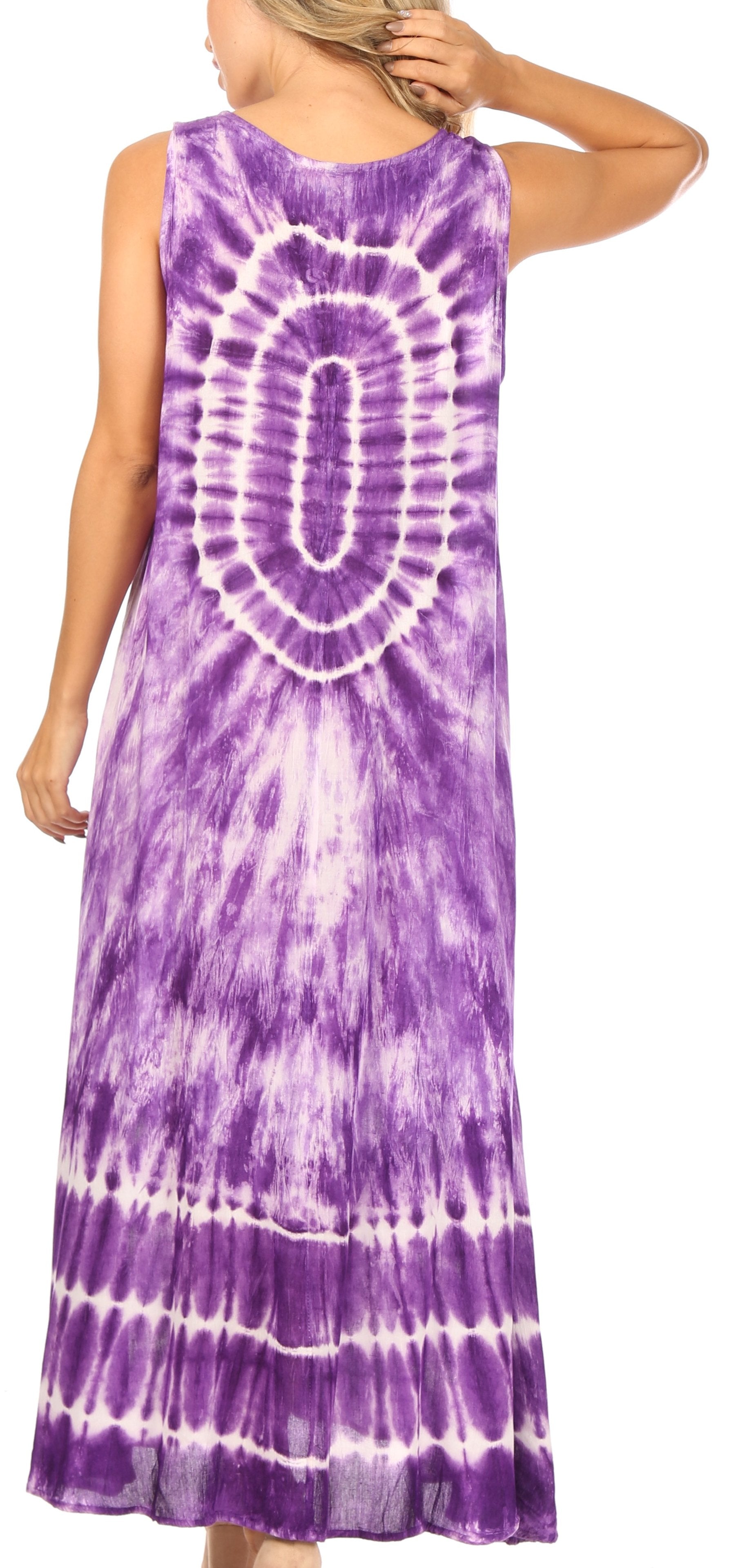 Sakkas Leonor Women's Maxi Sleeveless Tank Long Print Dress with Pockets and Ties - Concordia Style Boutique