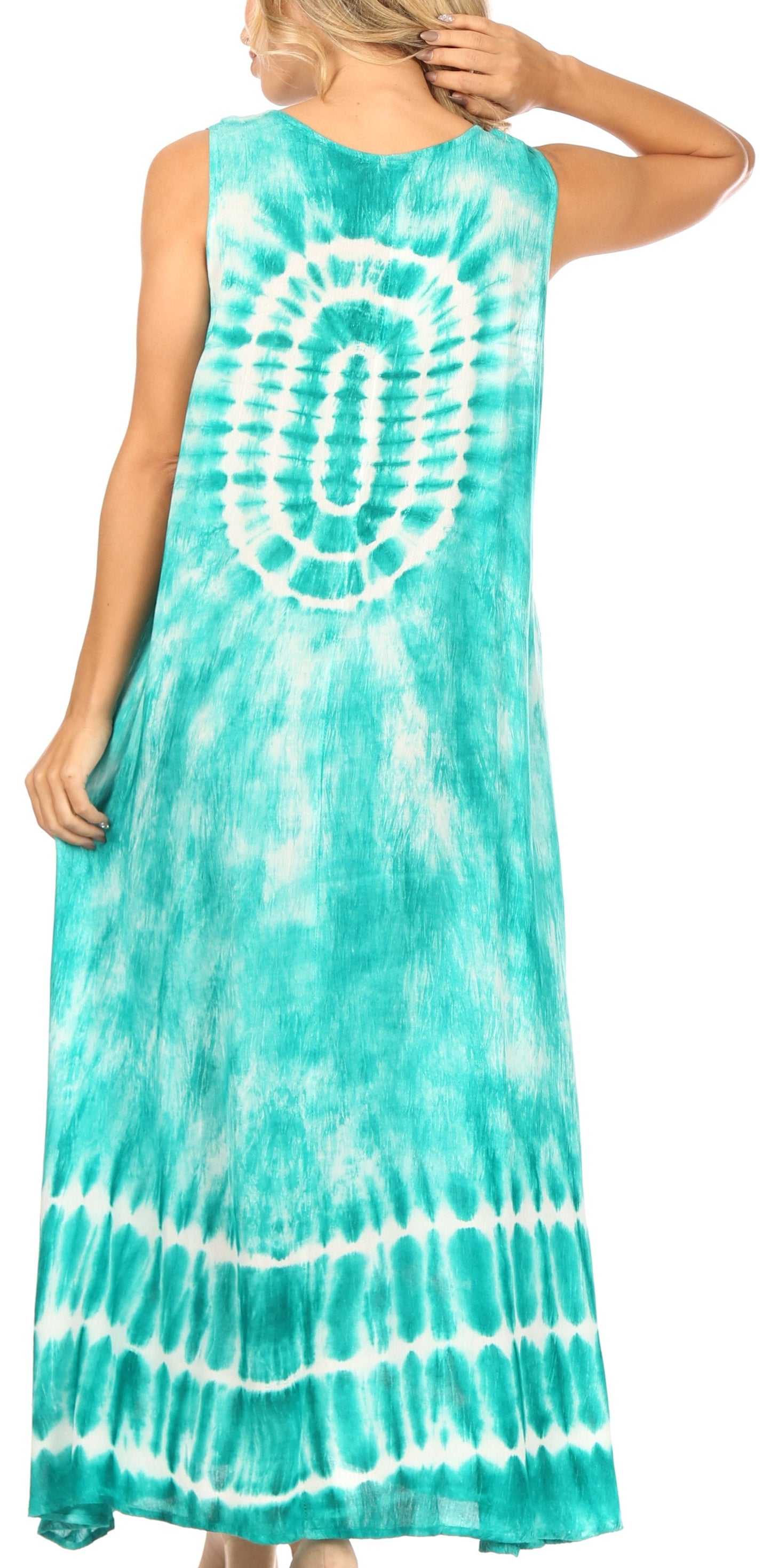 Sakkas Leonor Women's Maxi Sleeveless Tank Long Print Dress with Pockets and Ties - Concordia Style Boutique