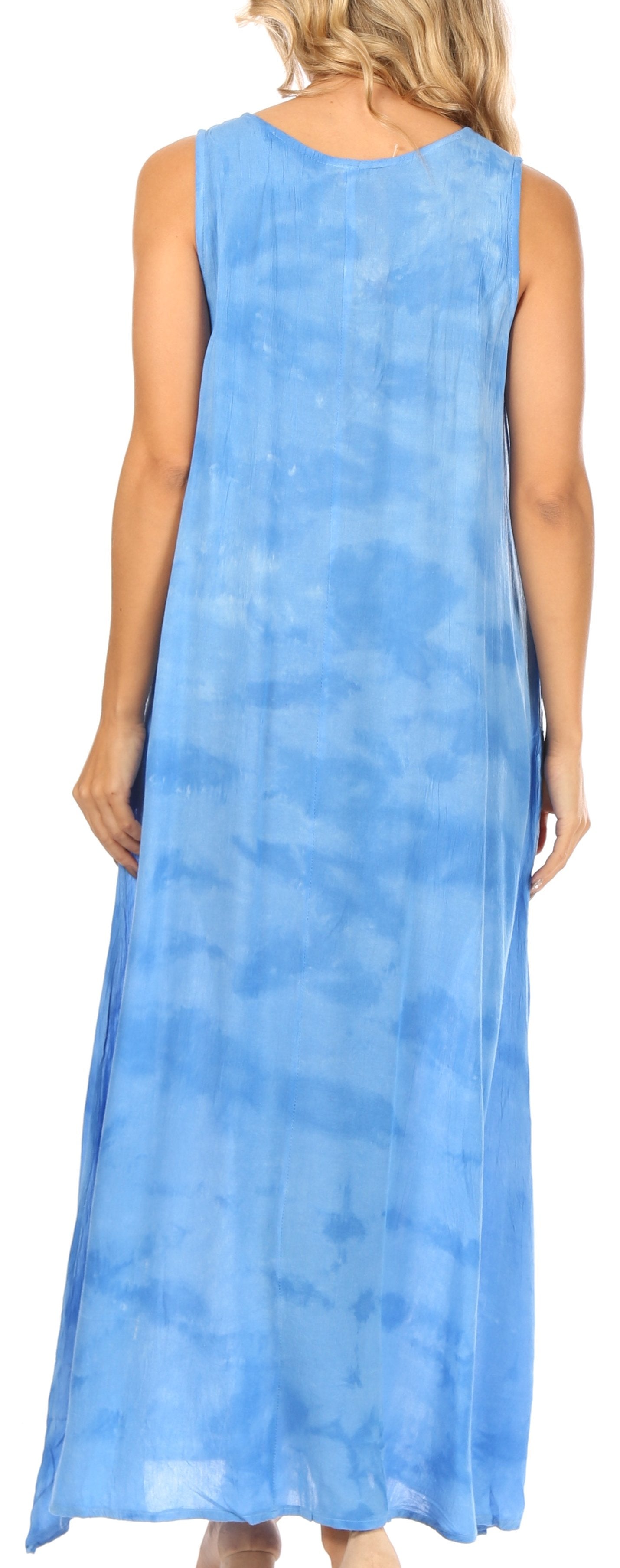 Sakkas Leonor Women's Maxi Sleeveless Tank Long Print Dress with Pockets and Ties - Concordia Style Boutique
