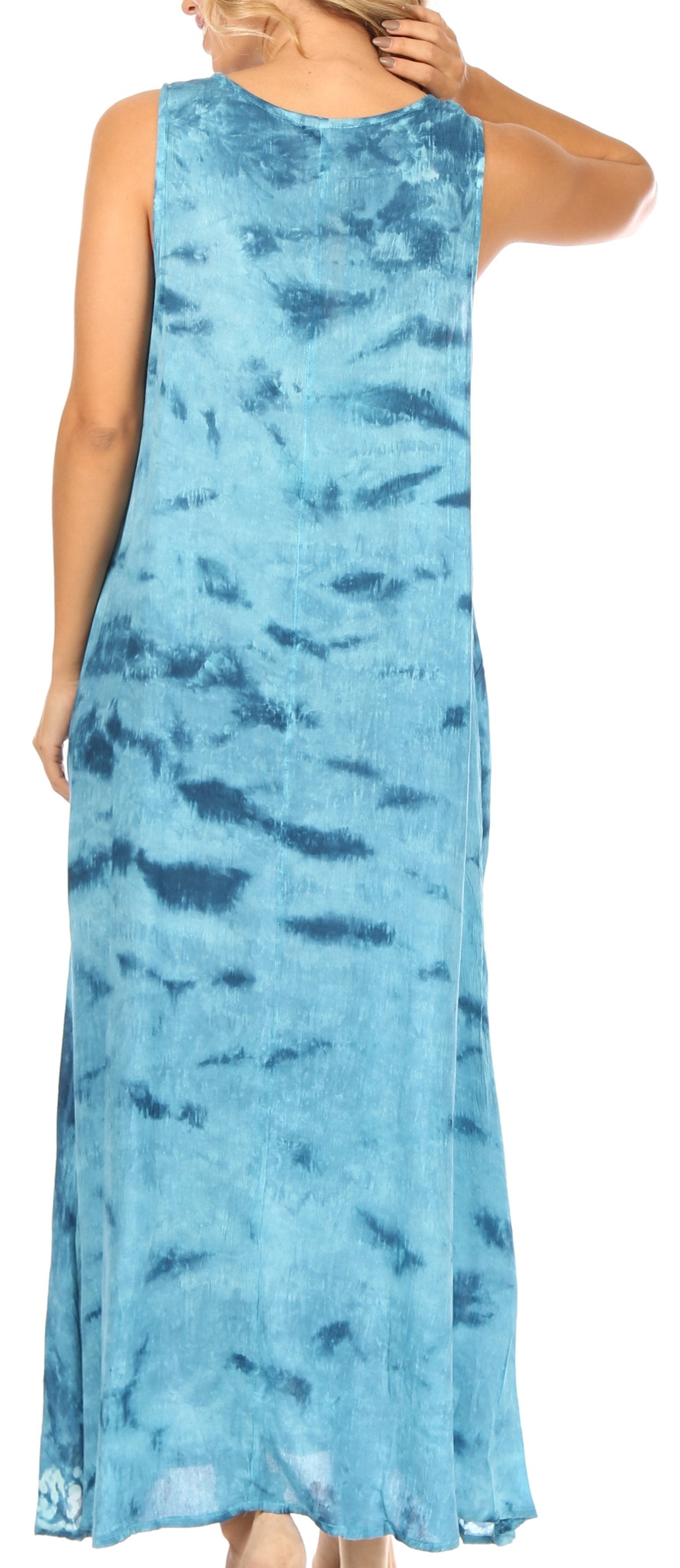 Sakkas Leonor Women's Maxi Sleeveless Tank Long Print Dress with Pockets and Ties - Concordia Style Boutique