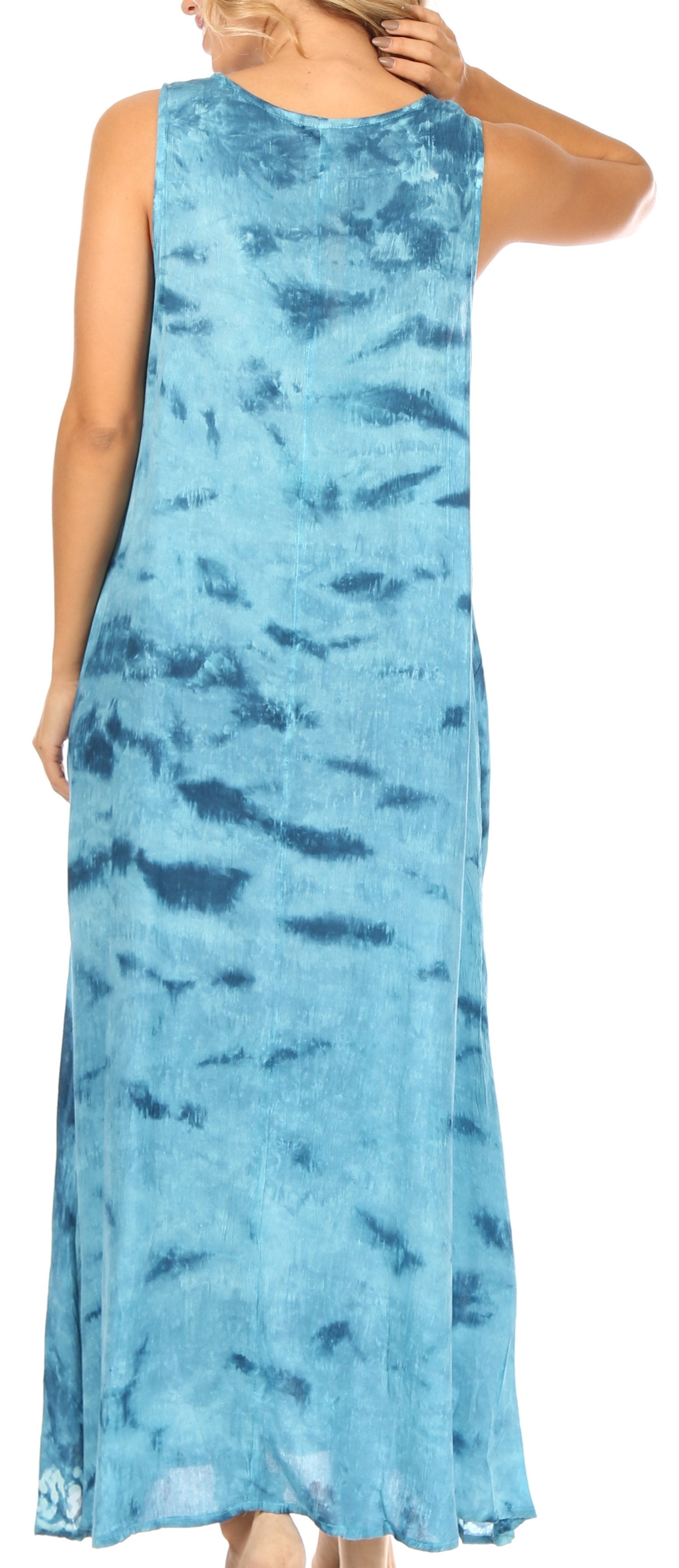 Sakkas Leonor Women's Maxi Sleeveless Tank Long Print Dress with Pockets and Ties - Concordia Style Boutique