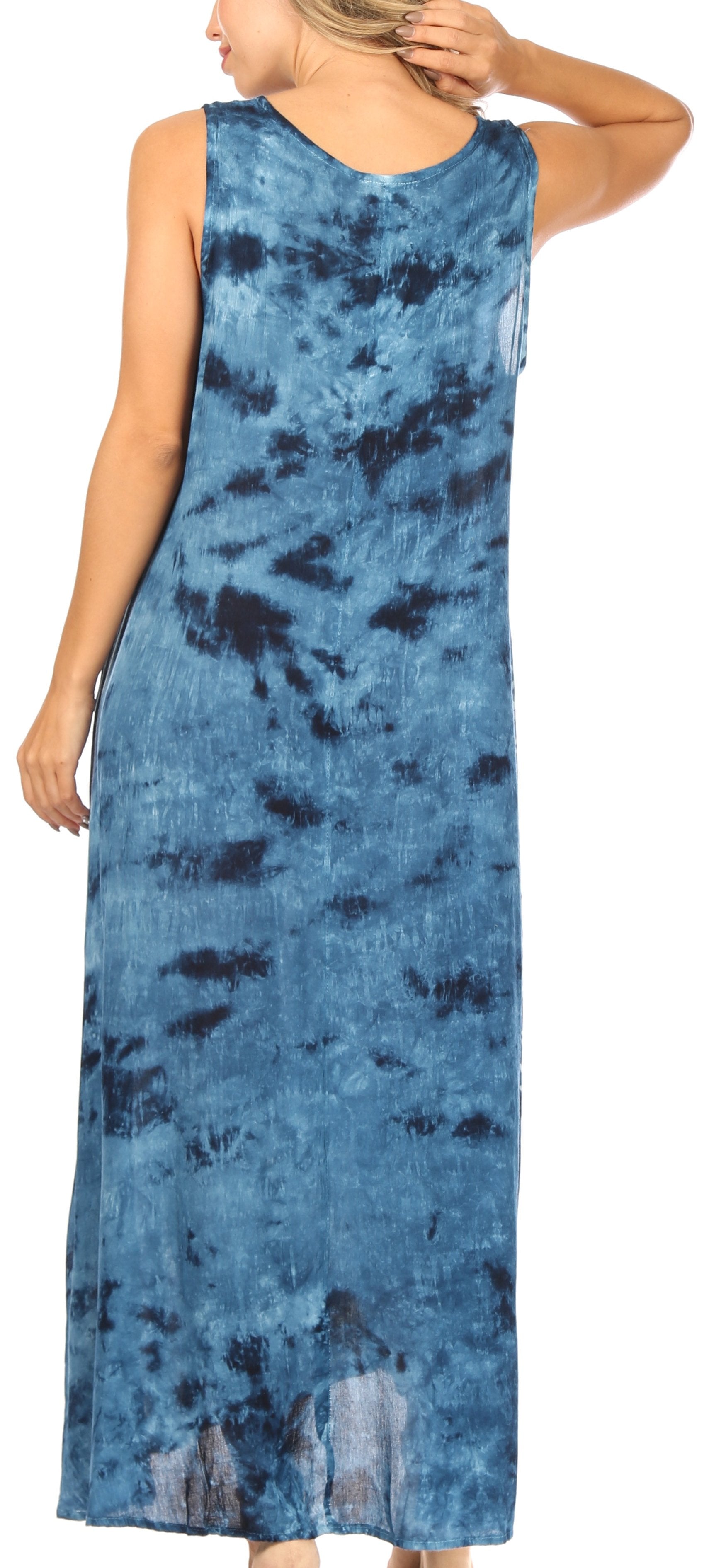 Sakkas Leonor Women's Maxi Sleeveless Tank Long Print Dress with Pockets and Ties - Concordia Style Boutique