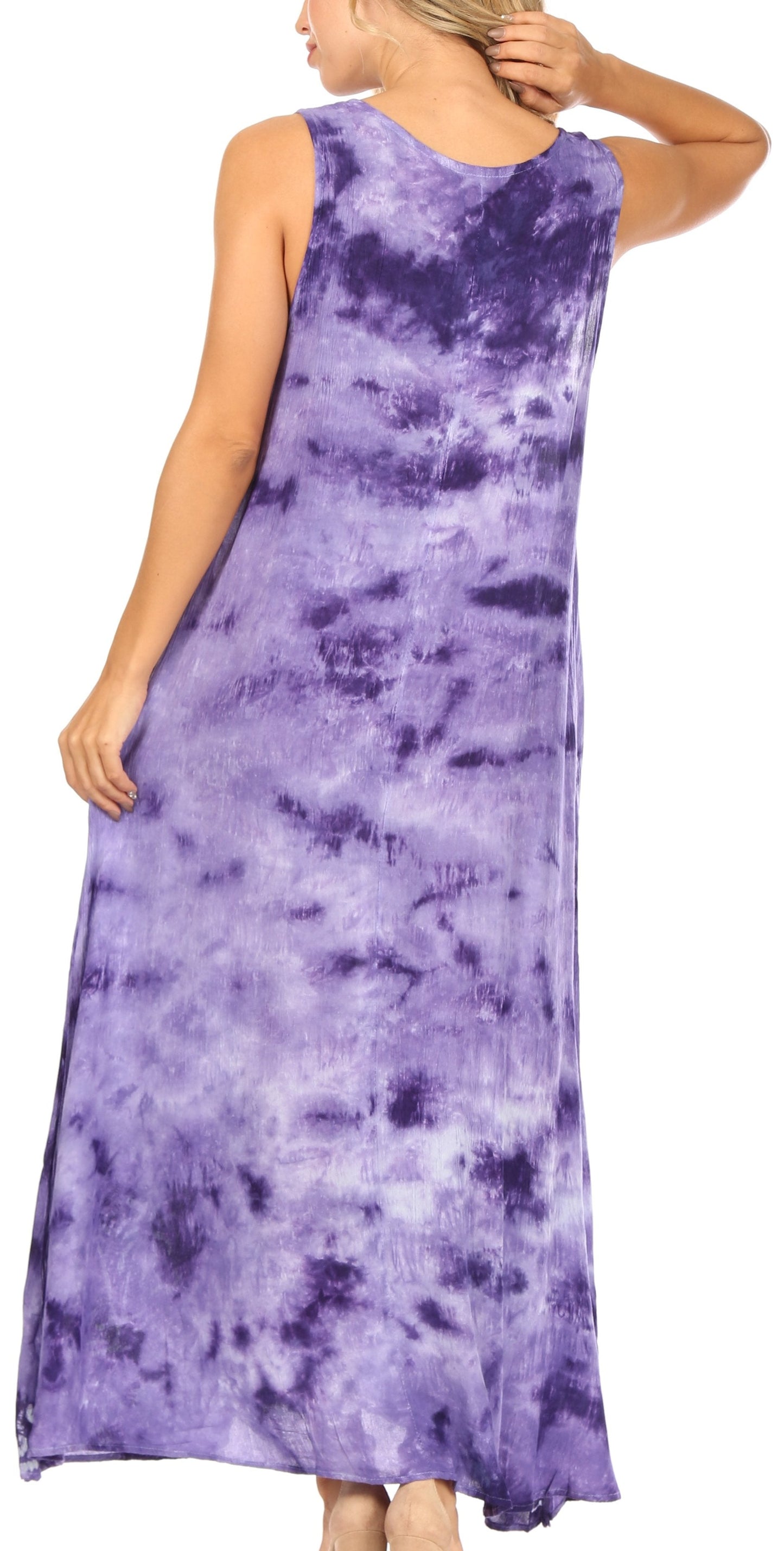 Sakkas Leonor Women's Maxi Sleeveless Tank Long Print Dress with Pockets and Ties - Concordia Style Boutique