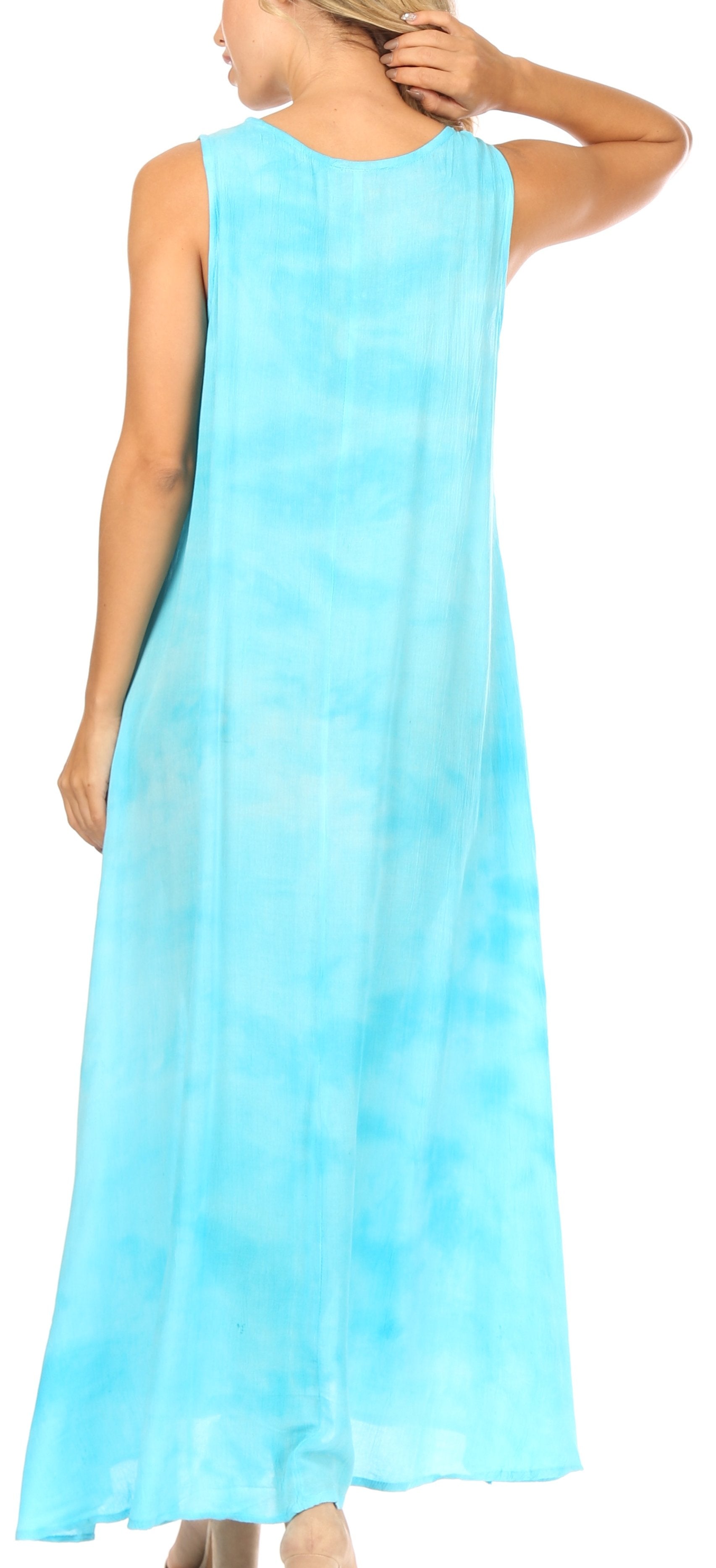 Sakkas Leonor Women's Maxi Sleeveless Tank Long Print Dress with Pockets and Ties - Concordia Style Boutique