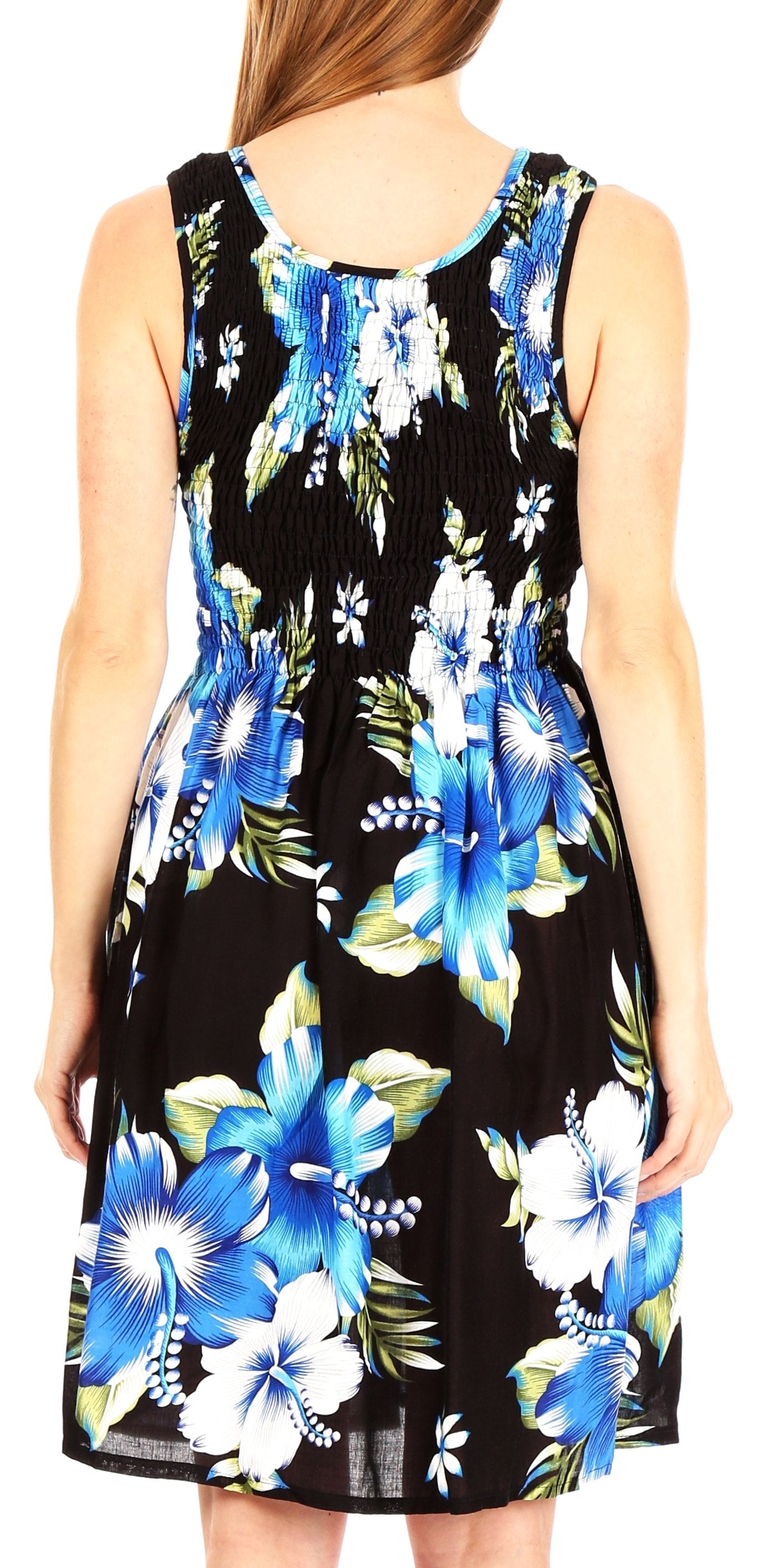Sakkas Murni Women's Casual Summer Cocktail Elastic Stretchy Floral Print Dress - Concordia Style Boutique