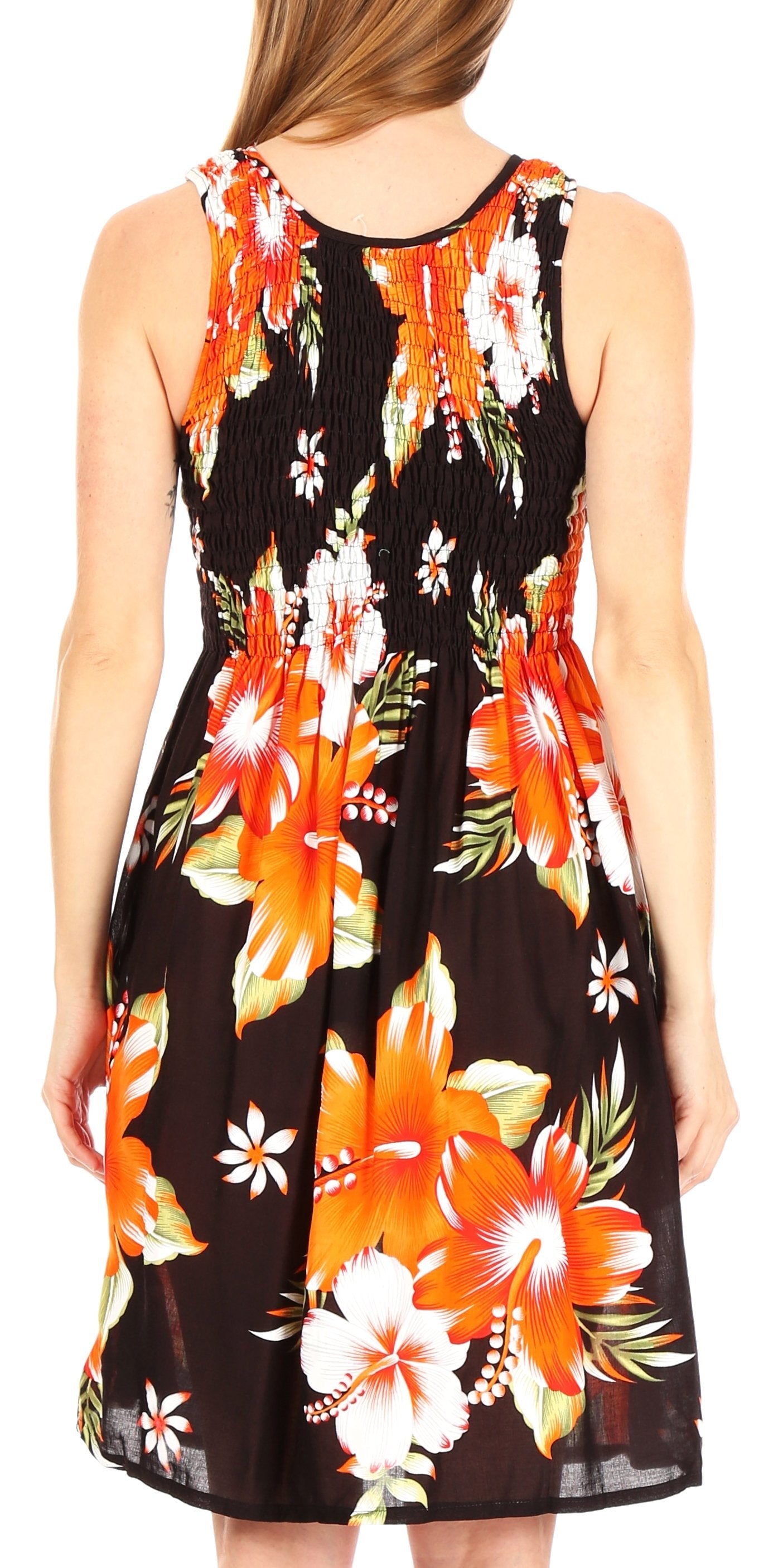 Sakkas Murni Women's Casual Summer Cocktail Elastic Stretchy Floral Print Dress - Concordia Style Boutique
