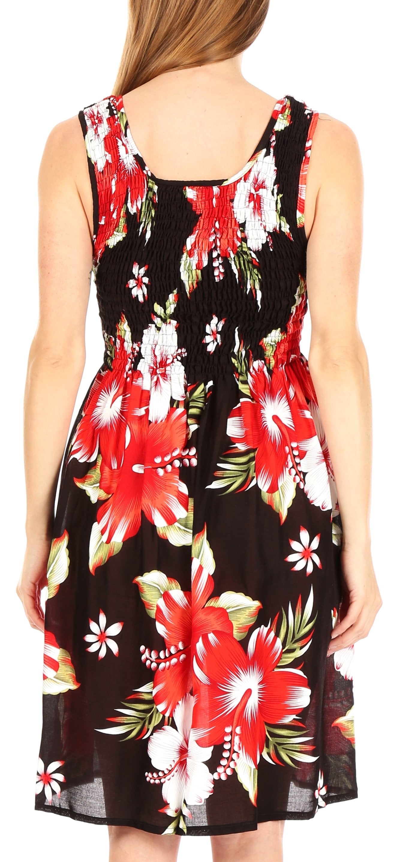 Sakkas Murni Women's Casual Summer Cocktail Elastic Stretchy Floral Print Dress - Concordia Style Boutique