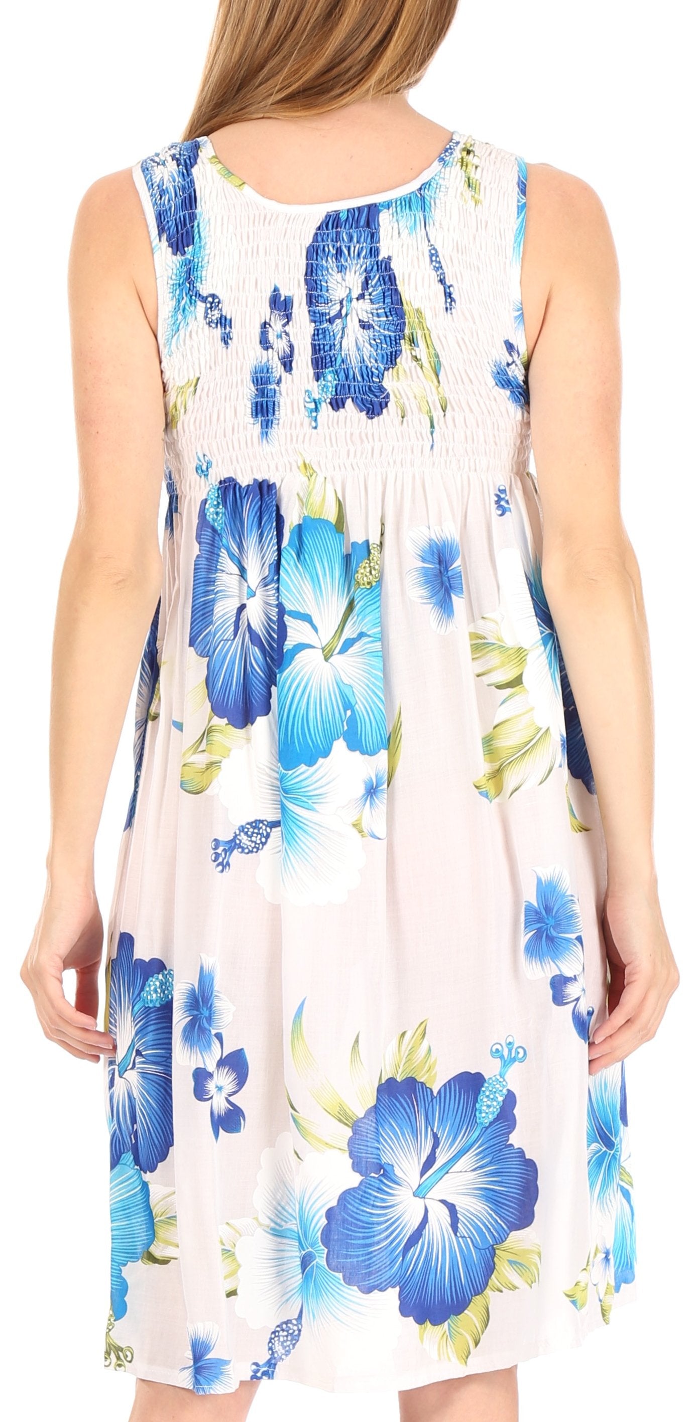 Sakkas Murni Women's Casual Summer Cocktail Elastic Stretchy Floral Print Dress - Concordia Style Boutique