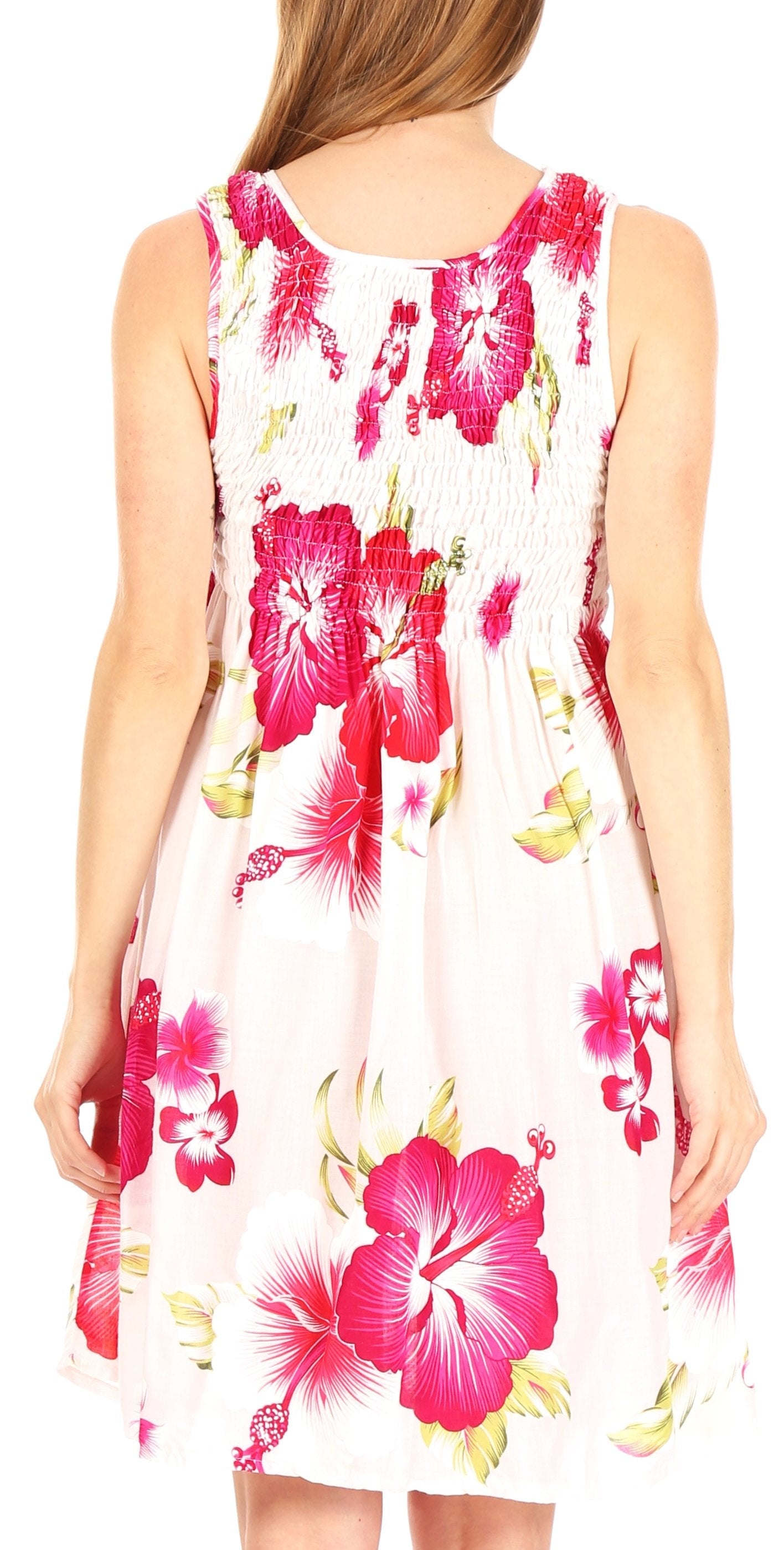 Sakkas Murni Women's Casual Summer Cocktail Elastic Stretchy Floral Print Dress - Concordia Style Boutique