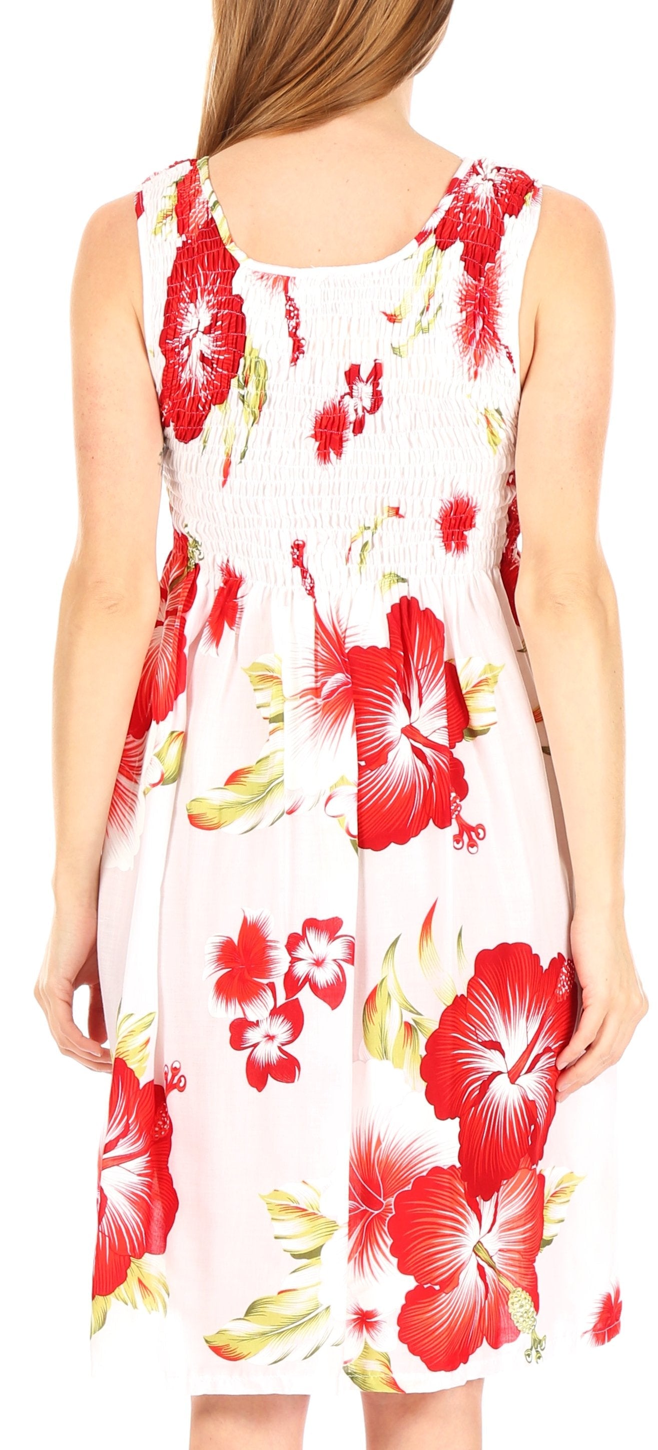 Sakkas Murni Women's Casual Summer Cocktail Elastic Stretchy Floral Print Dress - Concordia Style Boutique
