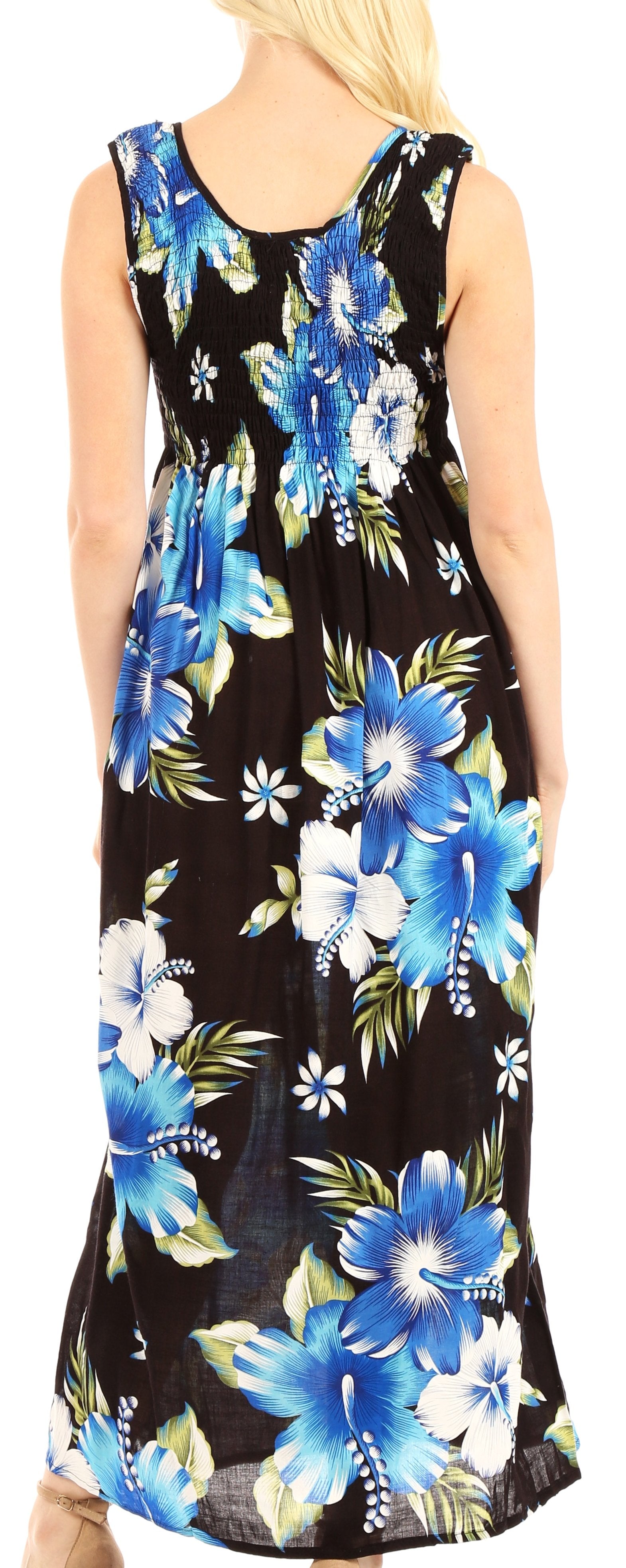 Sakkas Iyabo Women's Sleeveless Casual Summer Floral Print Dress Maxi Long Stretch - Concordia Style Boutique