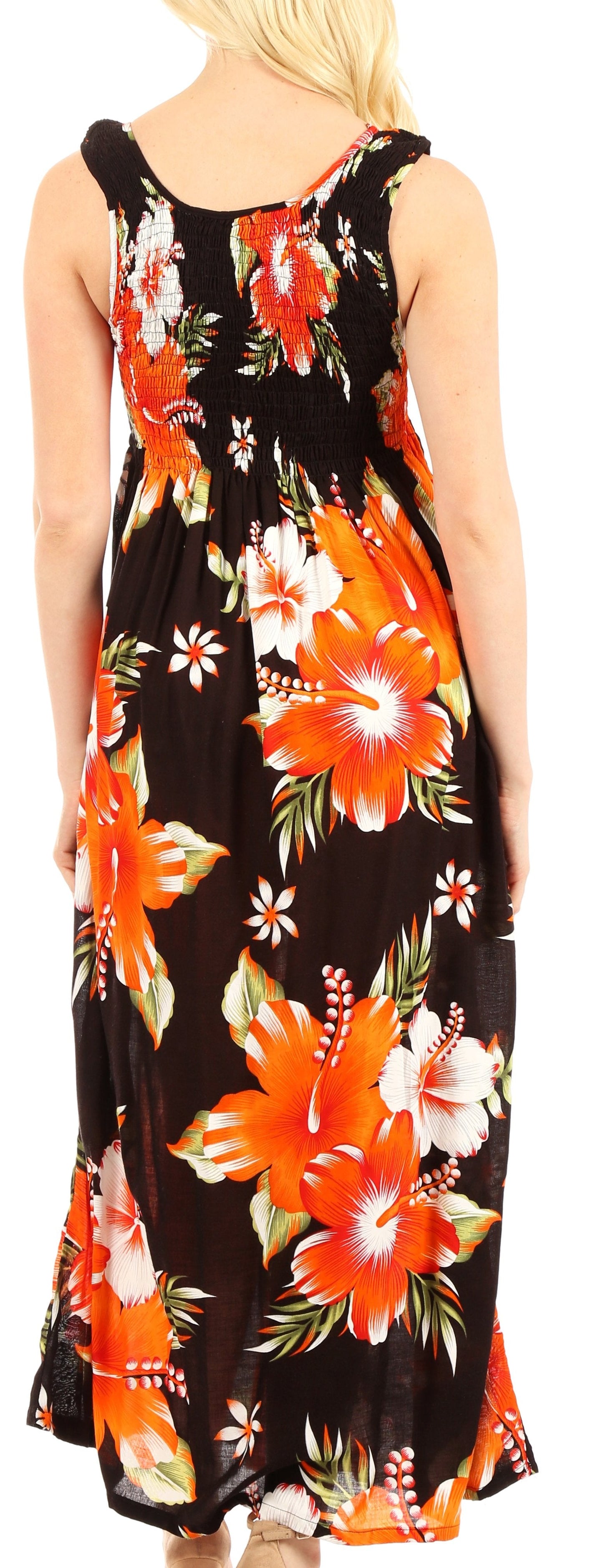Sakkas Iyabo Women's Sleeveless Casual Summer Floral Print Dress Maxi Long Stretch - Concordia Style Boutique