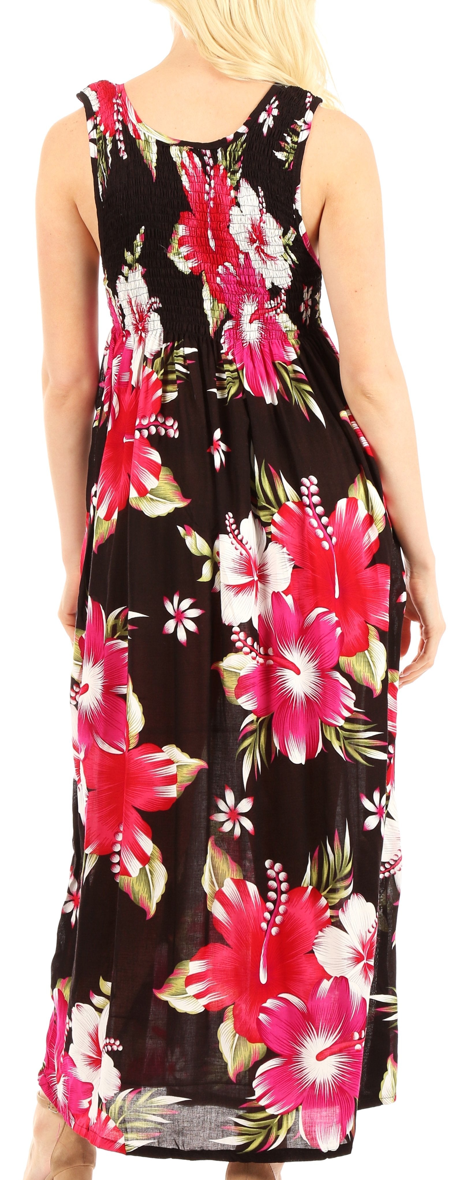 Sakkas Iyabo Women's Sleeveless Casual Summer Floral Print Dress Maxi Long Stretch - Concordia Style Boutique