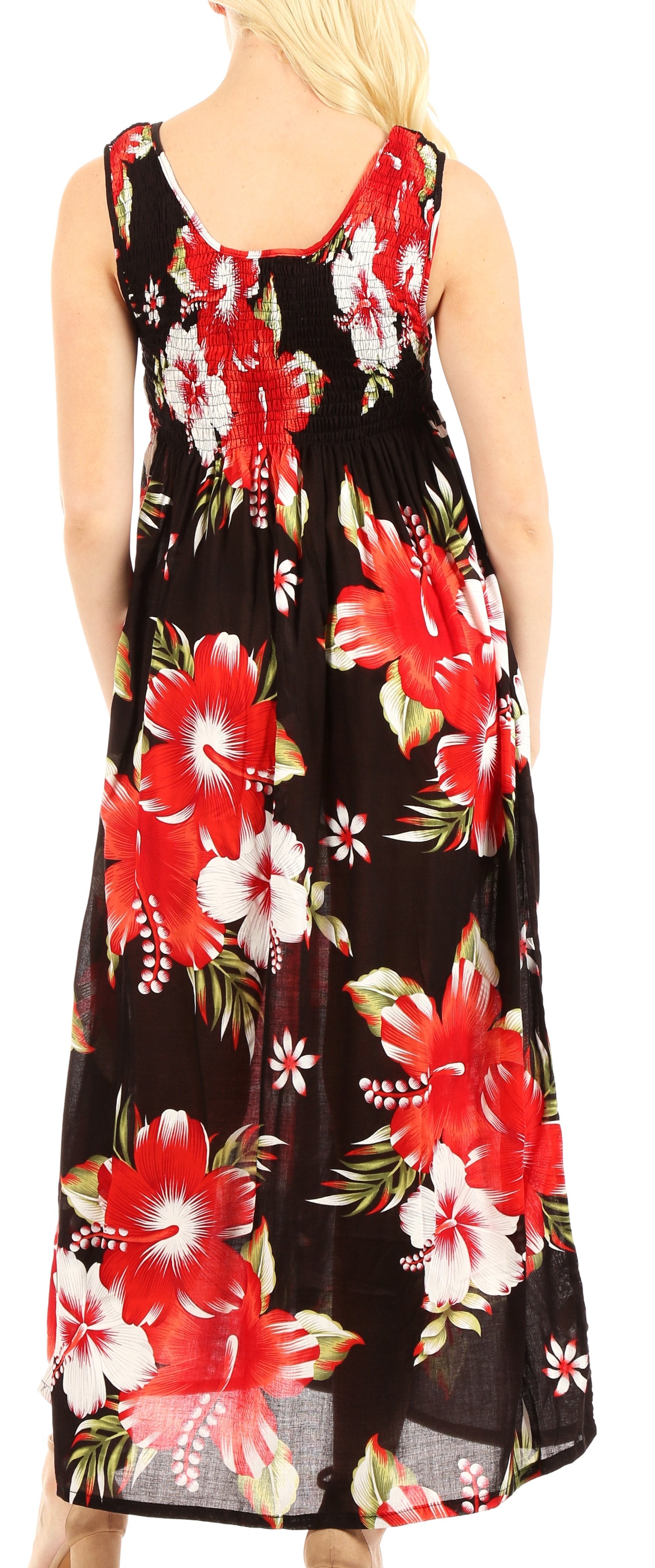 Sakkas Iyabo Women's Sleeveless Casual Summer Floral Print Dress Maxi Long Stretch - Concordia Style Boutique