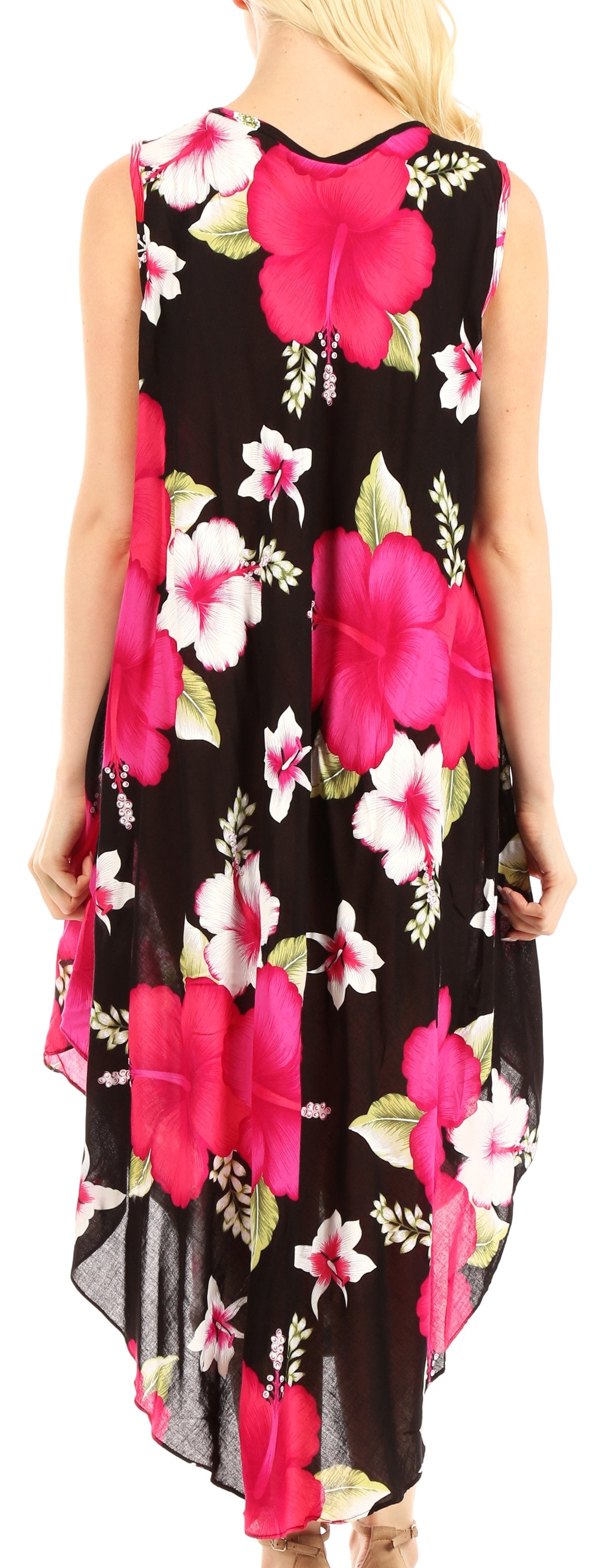 Sakkas Aba Women's Casual Summer Floral Print Sleeveless Loose Dress Cover-up - Concordia Style Boutique