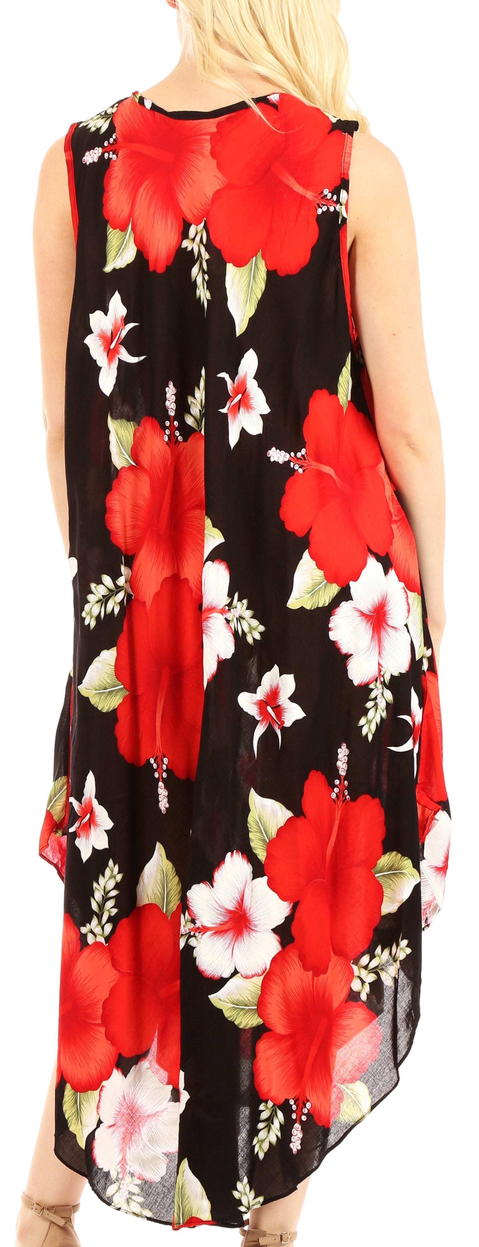Sakkas Aba Women's Casual Summer Floral Print Sleeveless Loose Dress Cover-up - Concordia Style Boutique