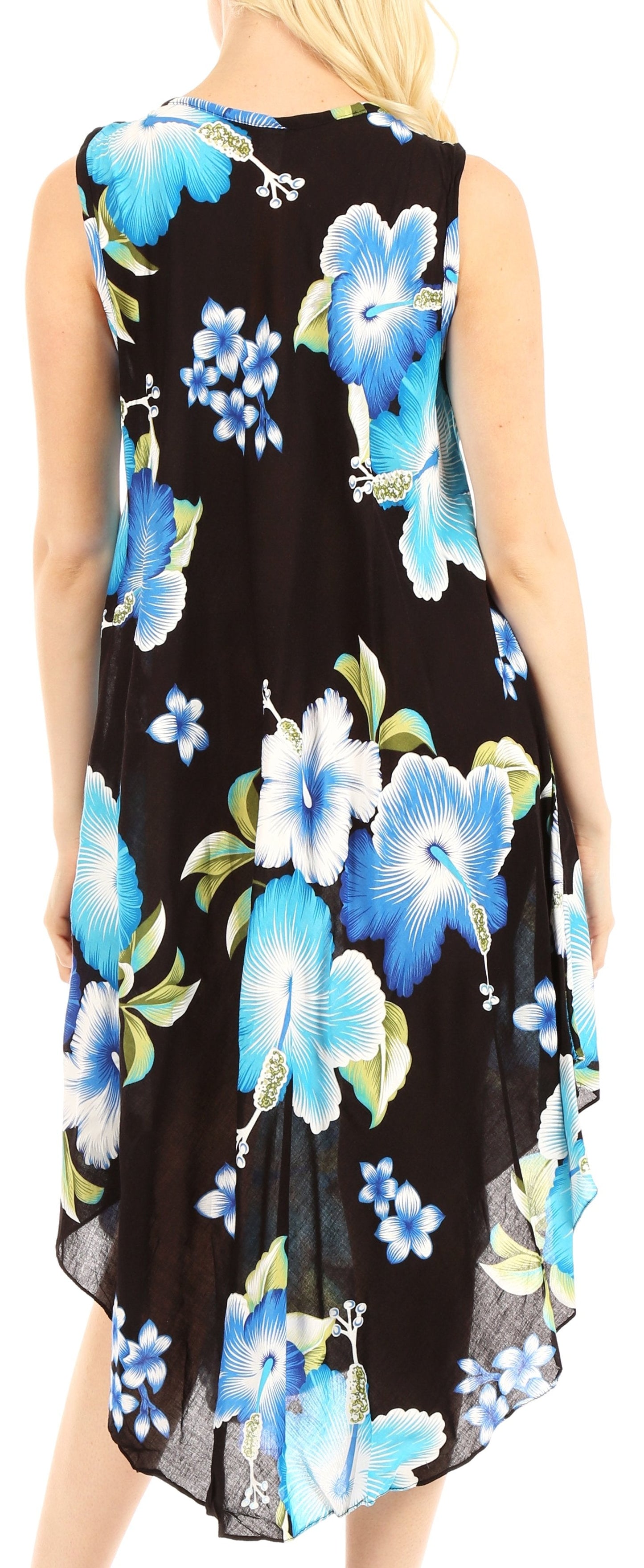 Sakkas Clara Women's Casual Summer Sleeveless Sundress Loose Floral Print Dress - Concordia Style Boutique