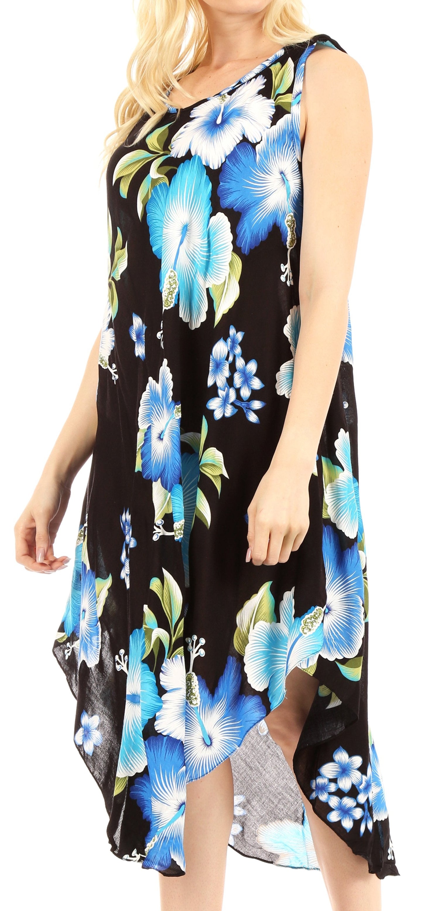 Sakkas Clara Women's Casual Summer Sleeveless Sundress Loose Floral Print Dress - Concordia Style Boutique