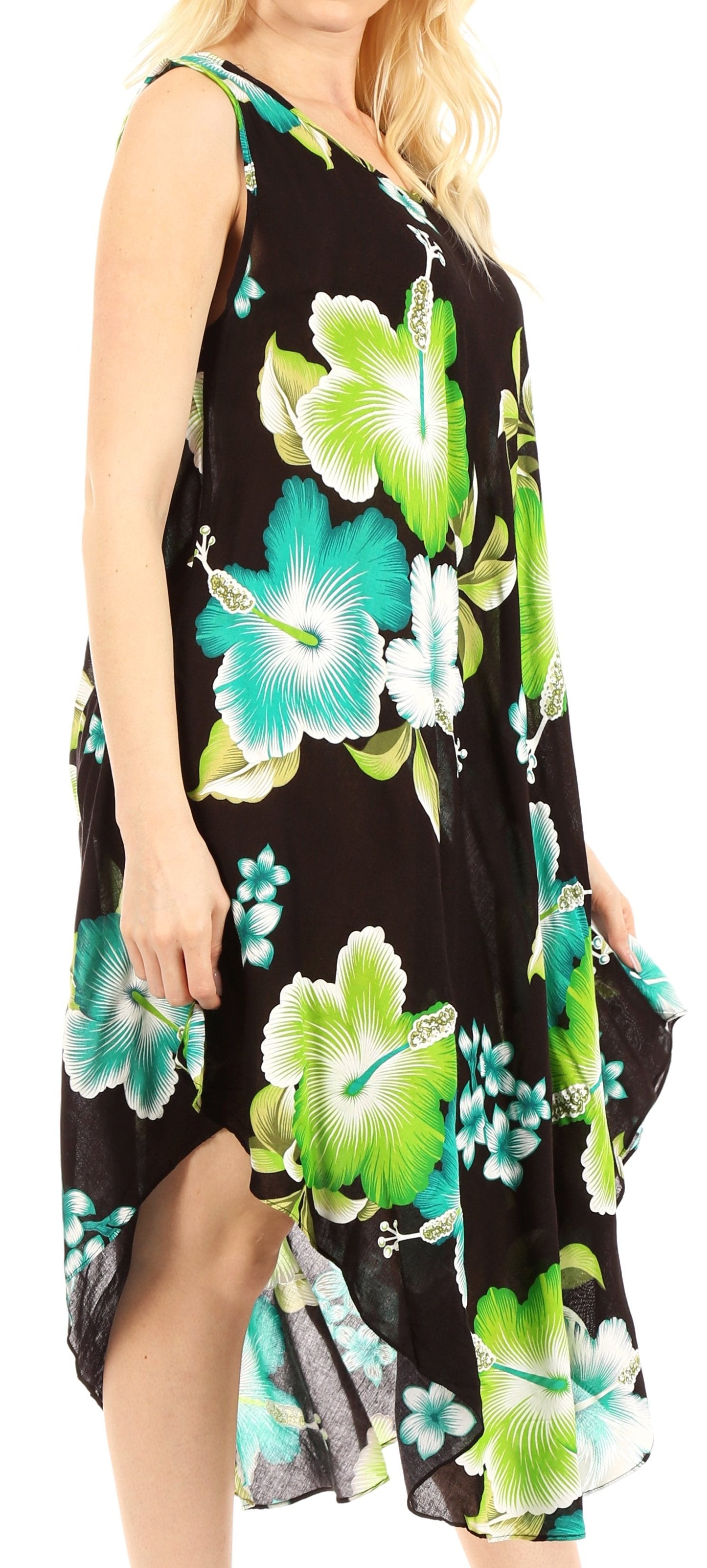 Sakkas Clara Women's Casual Summer Sleeveless Sundress Loose Floral Print Dress - Concordia Style Boutique