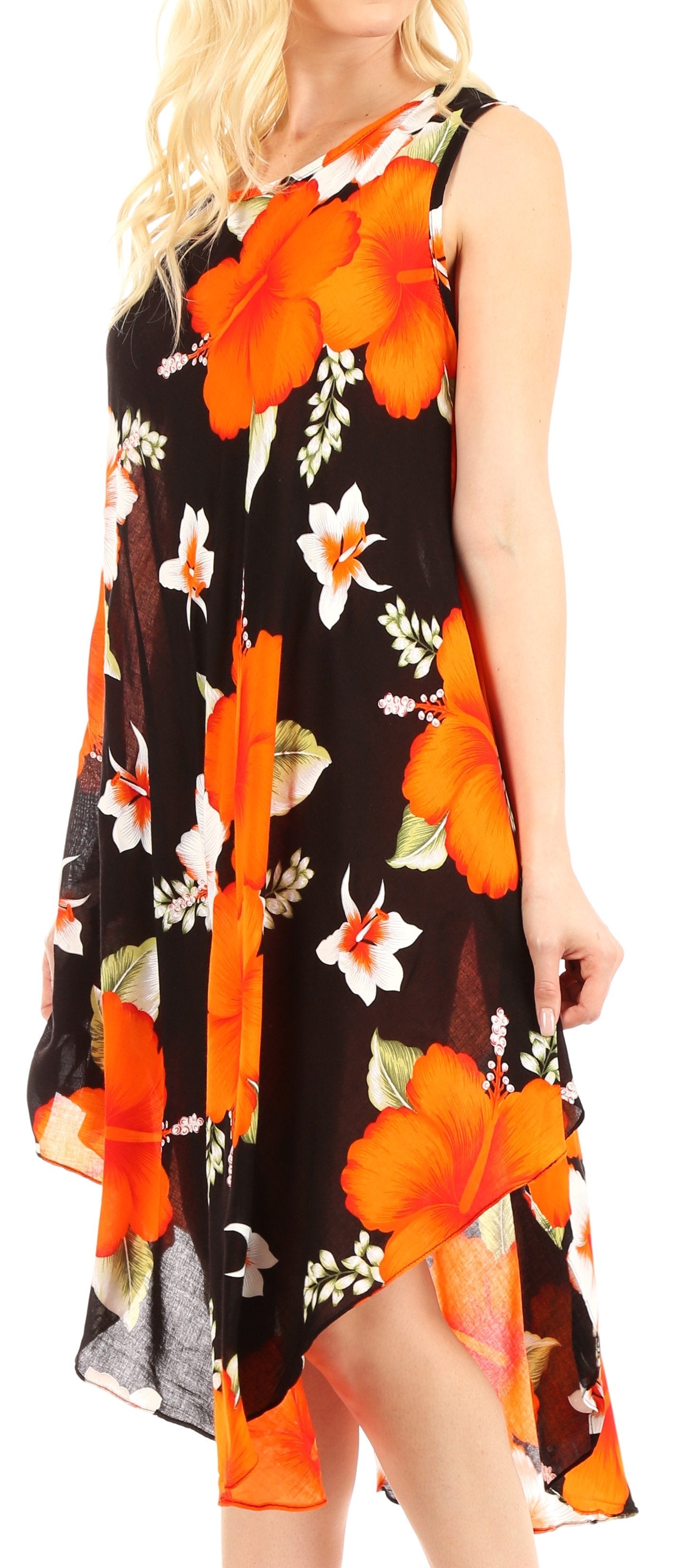Sakkas Clara Women's Casual Summer Sleeveless Sundress Loose Floral Print Dress - Concordia Style Boutique