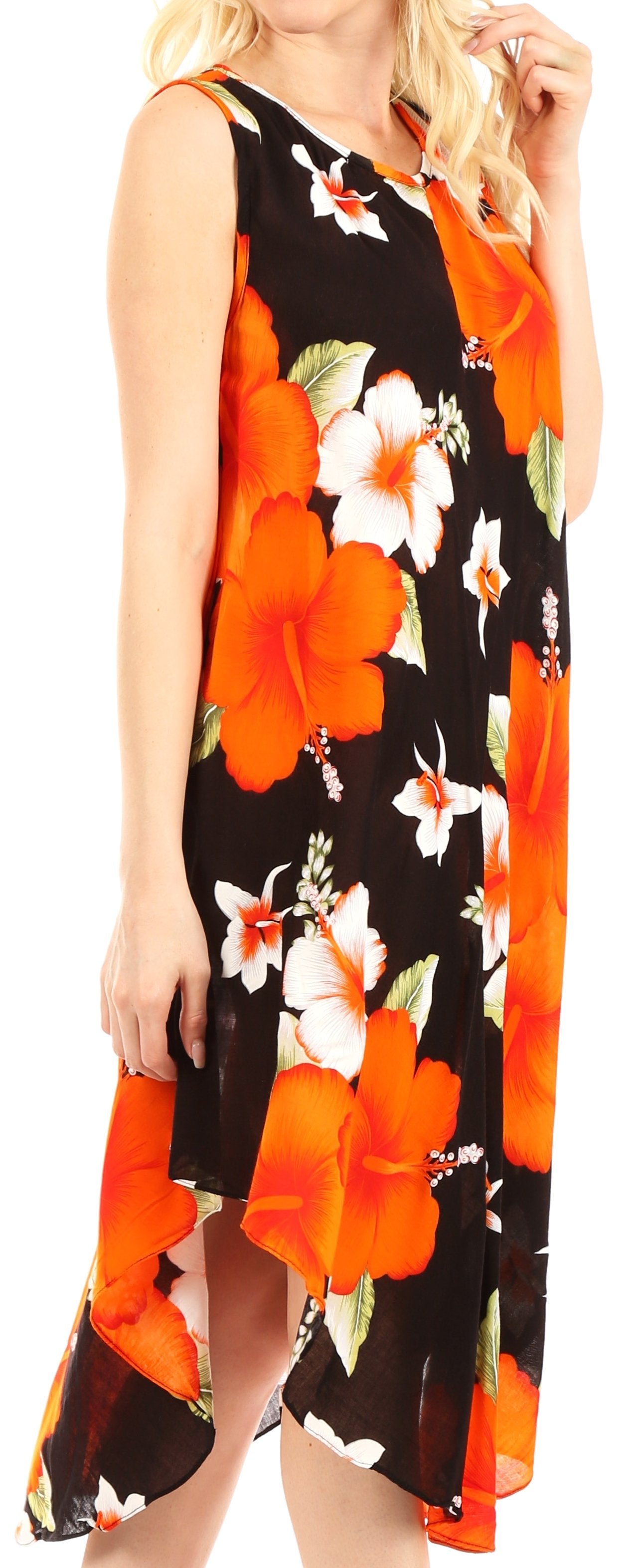 Sakkas Clara Women's Casual Summer Sleeveless Sundress Loose Floral Print Dress - Concordia Style Boutique