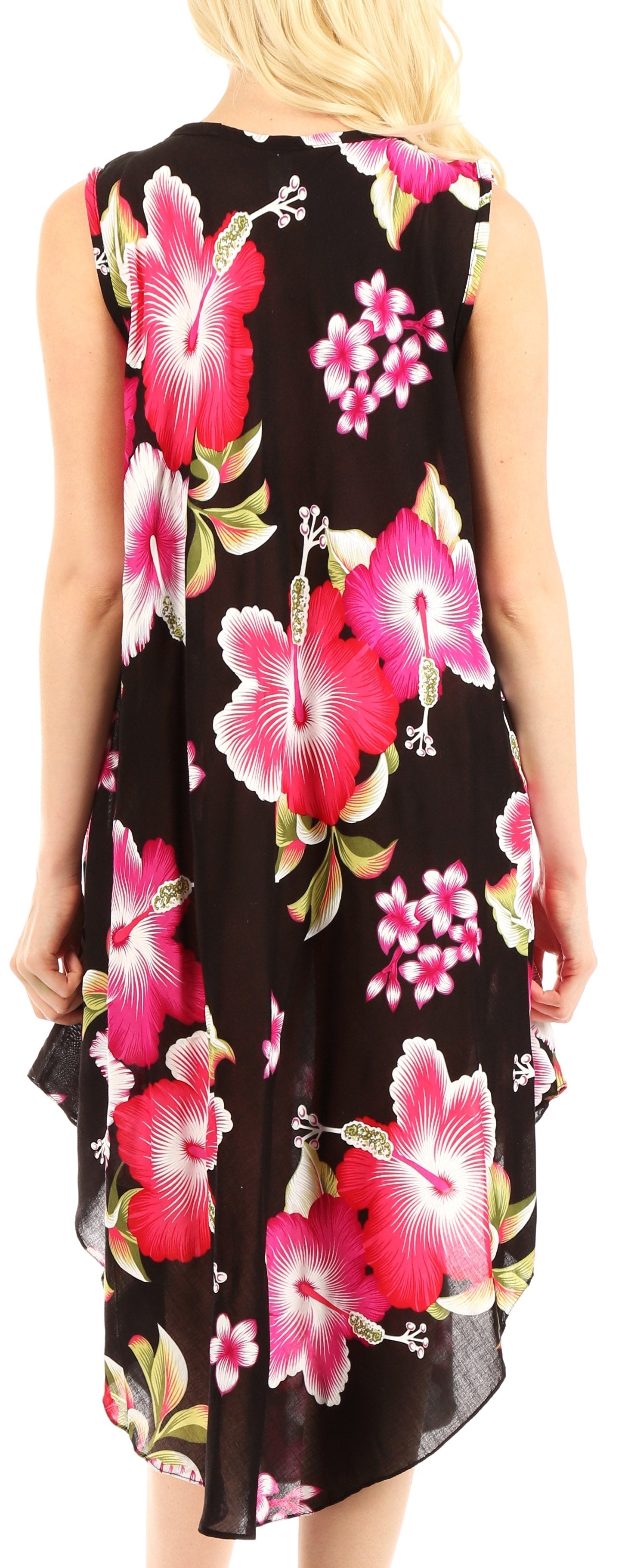 Sakkas Clara Women's Casual Summer Sleeveless Sundress Loose Floral Print Dress - Concordia Style Boutique