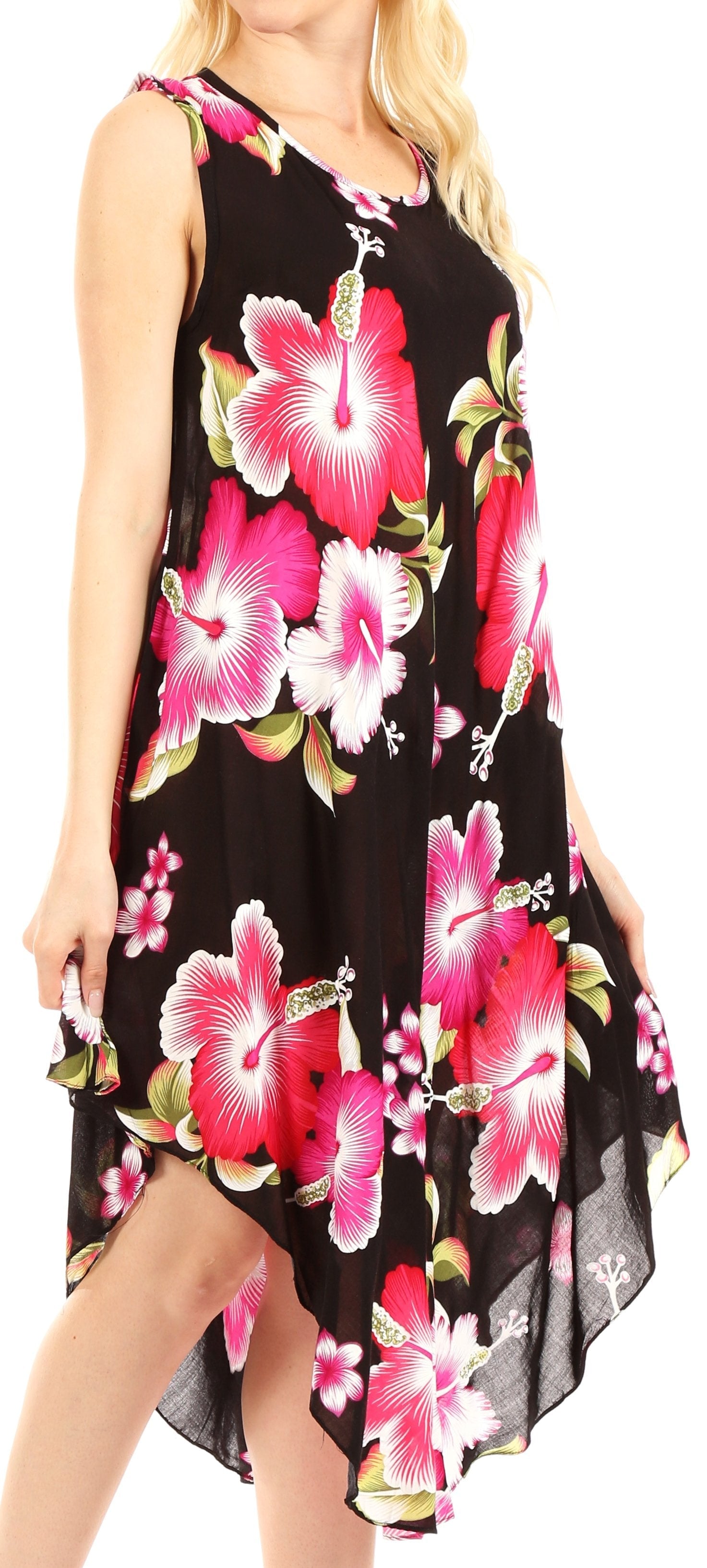 Sakkas Clara Women's Casual Summer Sleeveless Sundress Loose Floral Print Dress - Concordia Style Boutique