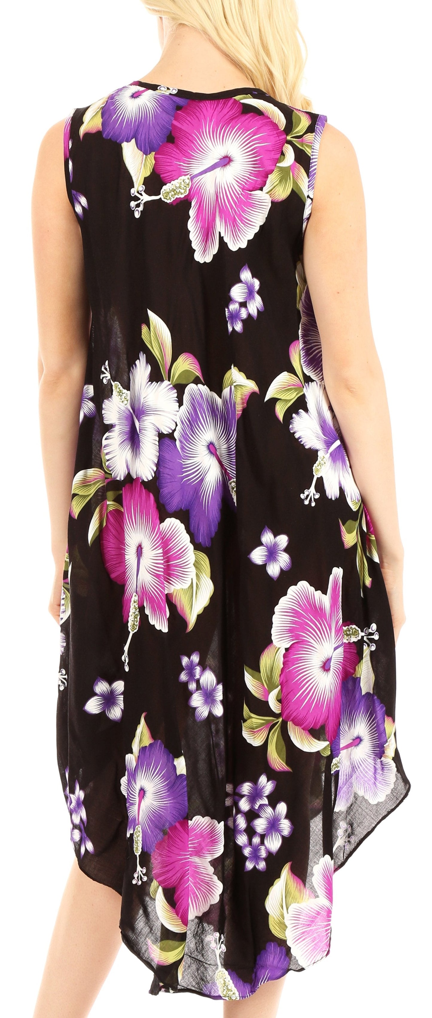 Sakkas Clara Women's Casual Summer Sleeveless Sundress Loose Floral Print Dress - Concordia Style Boutique