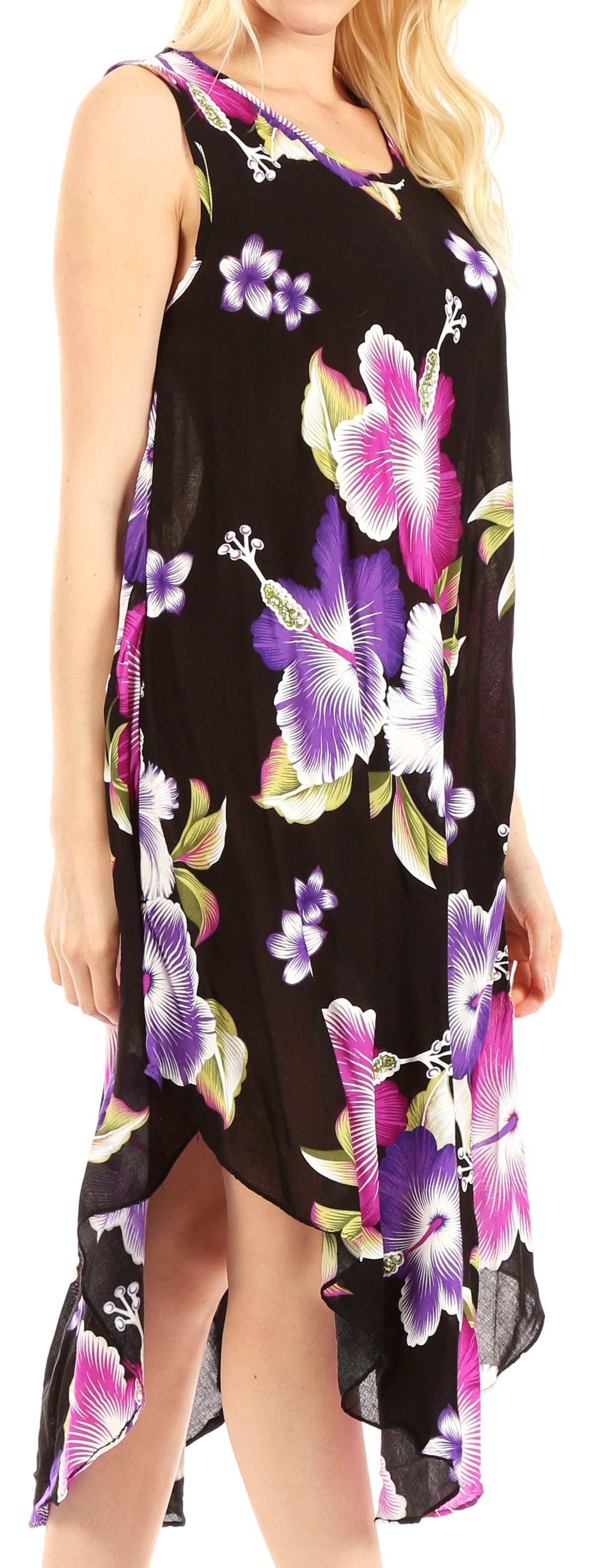 Sakkas Clara Women's Casual Summer Sleeveless Sundress Loose Floral Print Dress - Concordia Style Boutique