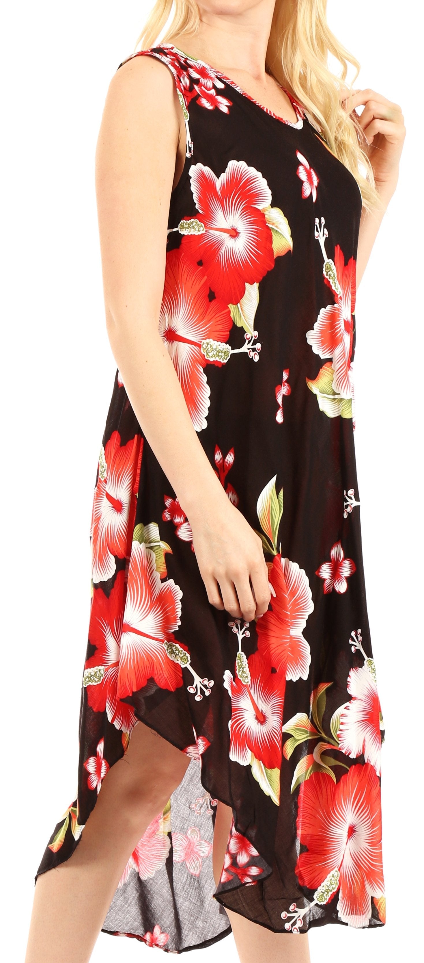 Sakkas Clara Women's Casual Summer Sleeveless Sundress Loose Floral Print Dress - Concordia Style Boutique