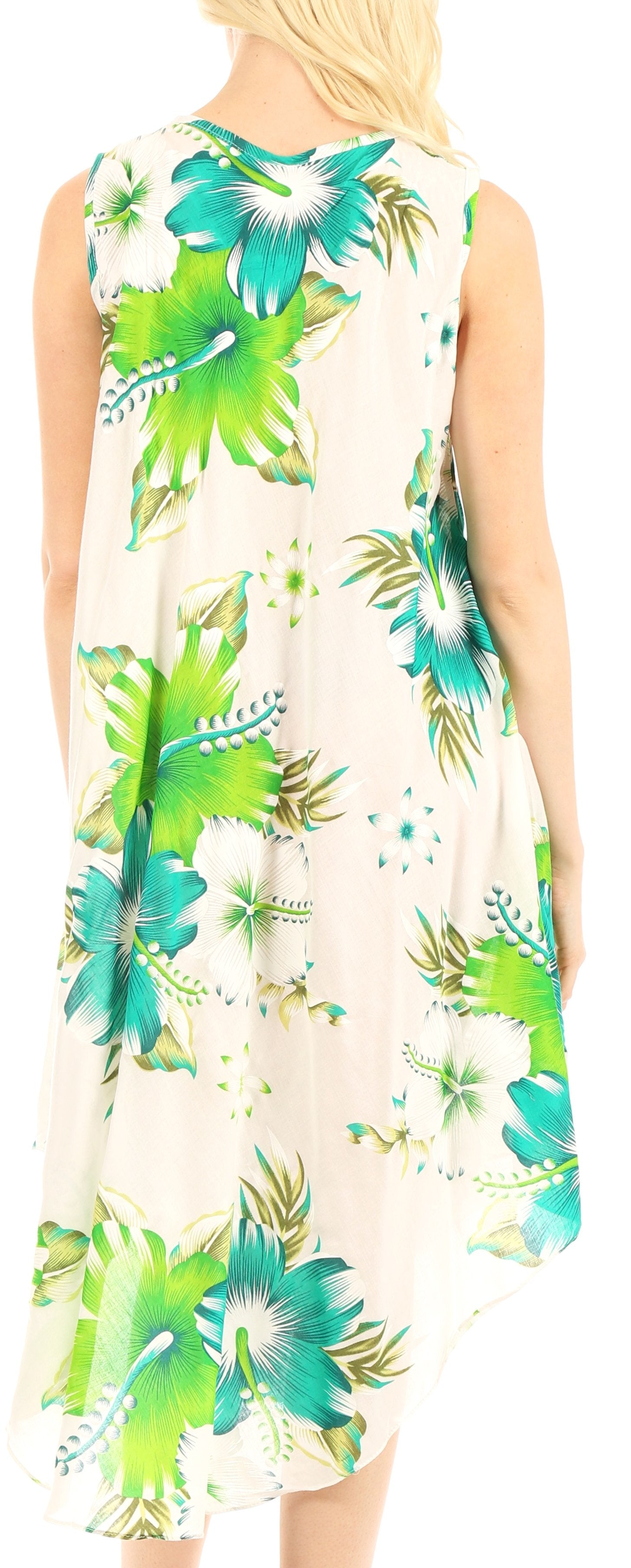 Sakkas Clara Women's Casual Summer Sleeveless Sundress Loose Floral Print Dress - Concordia Style Boutique