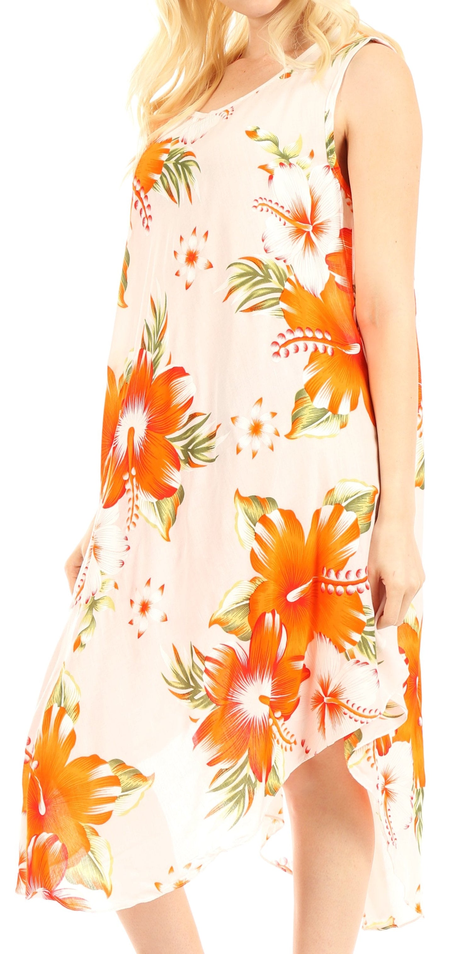 Sakkas Clara Women's Casual Summer Sleeveless Sundress Loose Floral Print Dress - Concordia Style Boutique