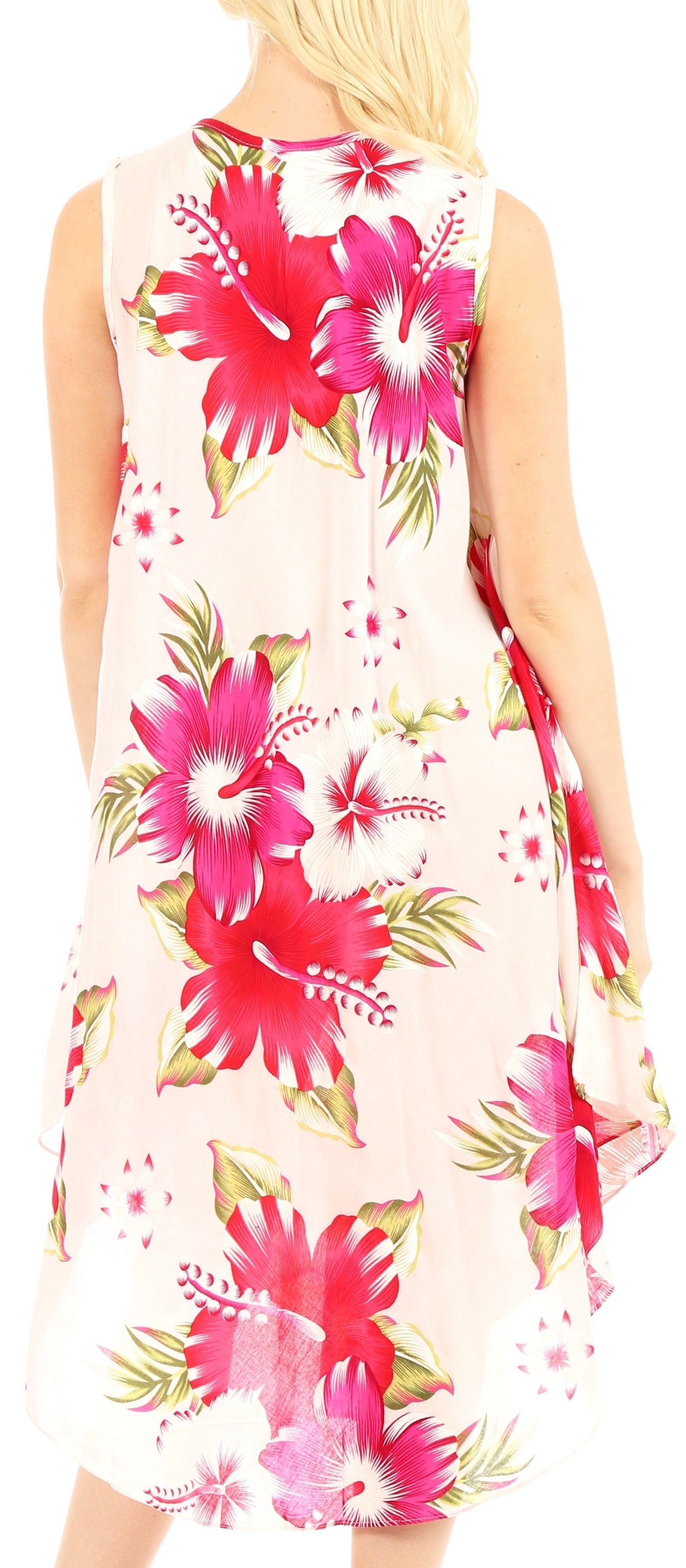Sakkas Clara Women's Casual Summer Sleeveless Sundress Loose Floral Print Dress - Concordia Style Boutique