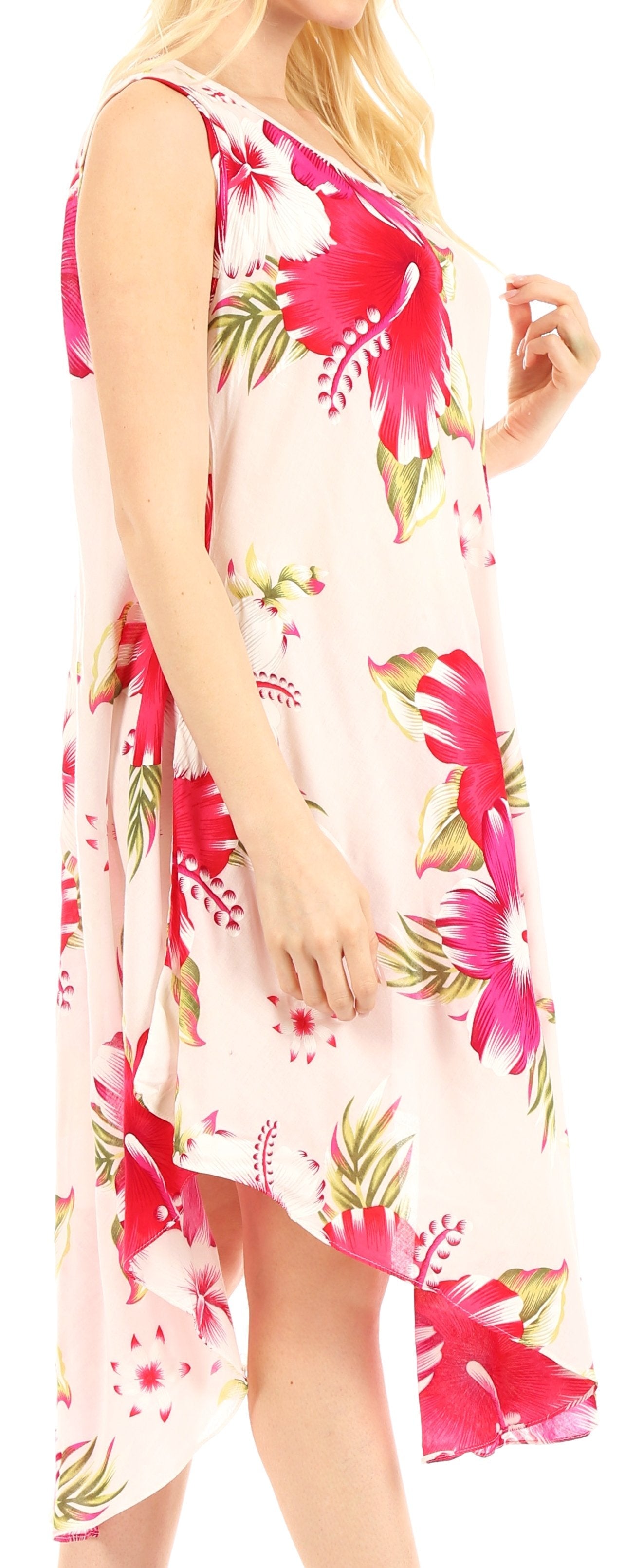 Sakkas Clara Women's Casual Summer Sleeveless Sundress Loose Floral Print Dress - Concordia Style Boutique