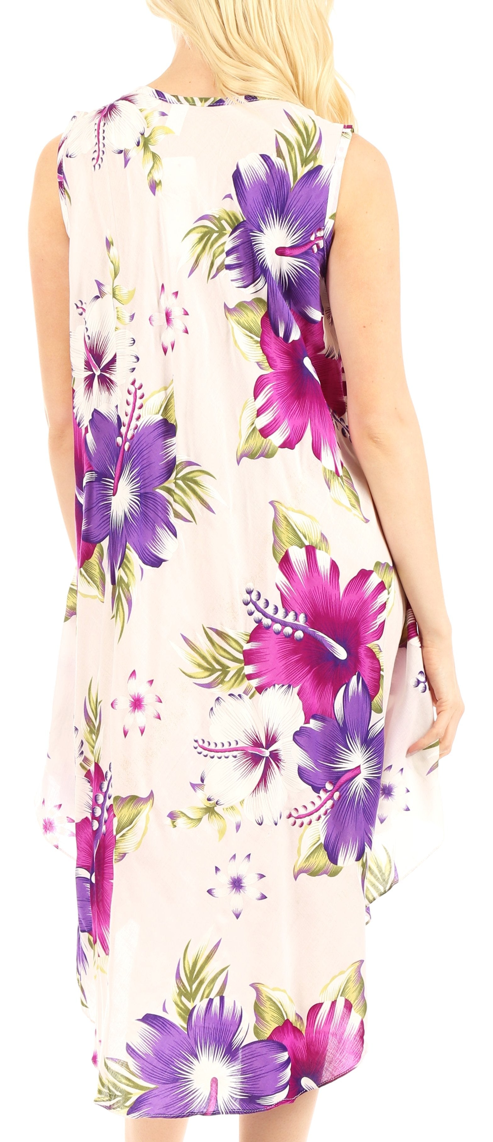 Sakkas Clara Women's Casual Summer Sleeveless Sundress Loose Floral Print Dress - Concordia Style Boutique