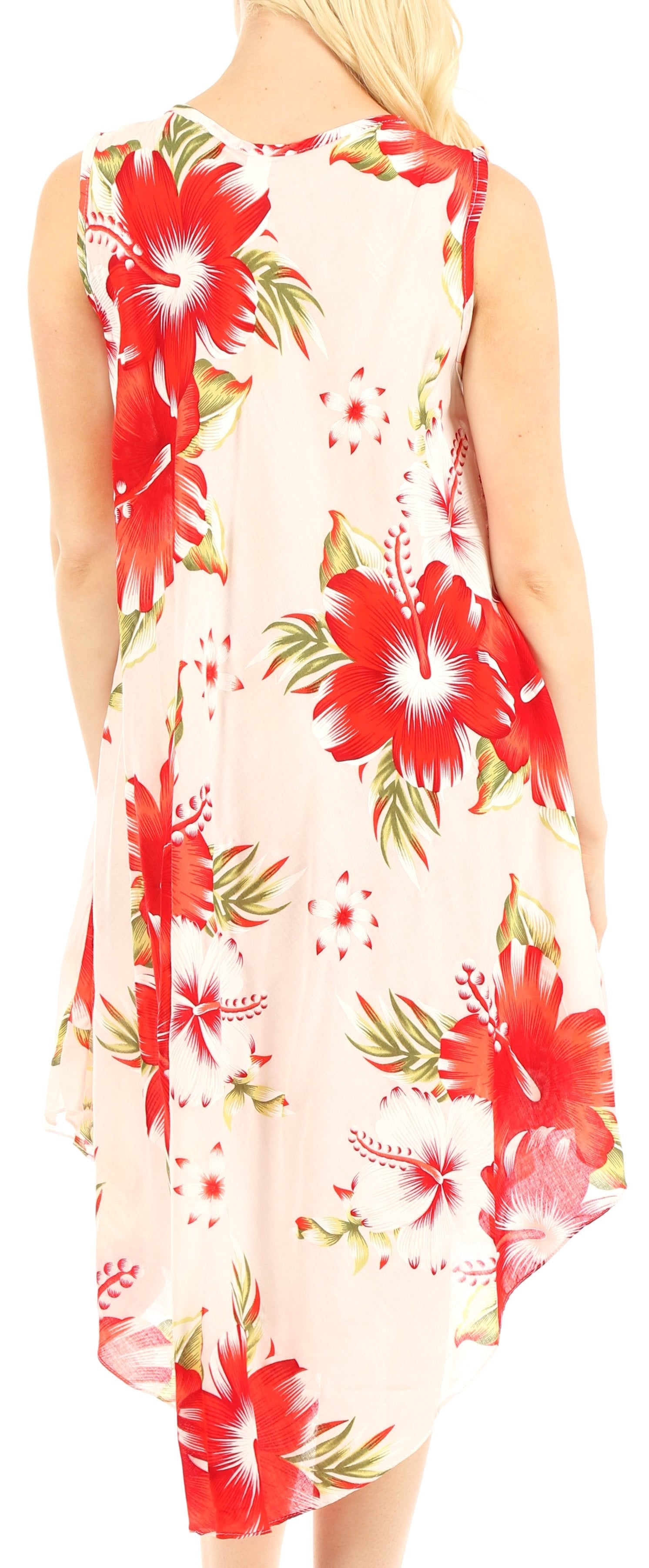 Sakkas Clara Women's Casual Summer Sleeveless Sundress Loose Floral Print Dress - Concordia Style Boutique