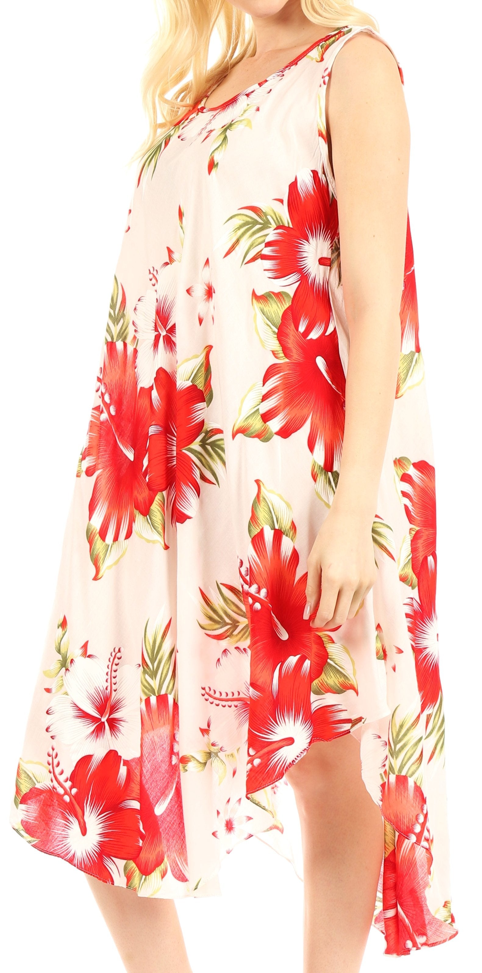 Sakkas Clara Women's Casual Summer Sleeveless Sundress Loose Floral Print Dress - Concordia Style Boutique
