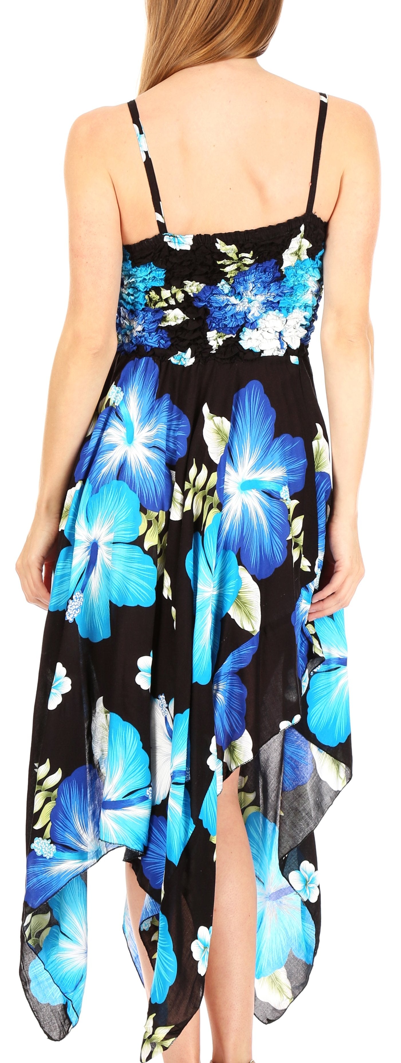 Sakkas Hamisi Women's Tube Spaghetti Strap Floral Print Summer Casual Short Dress - Concordia Style Boutique